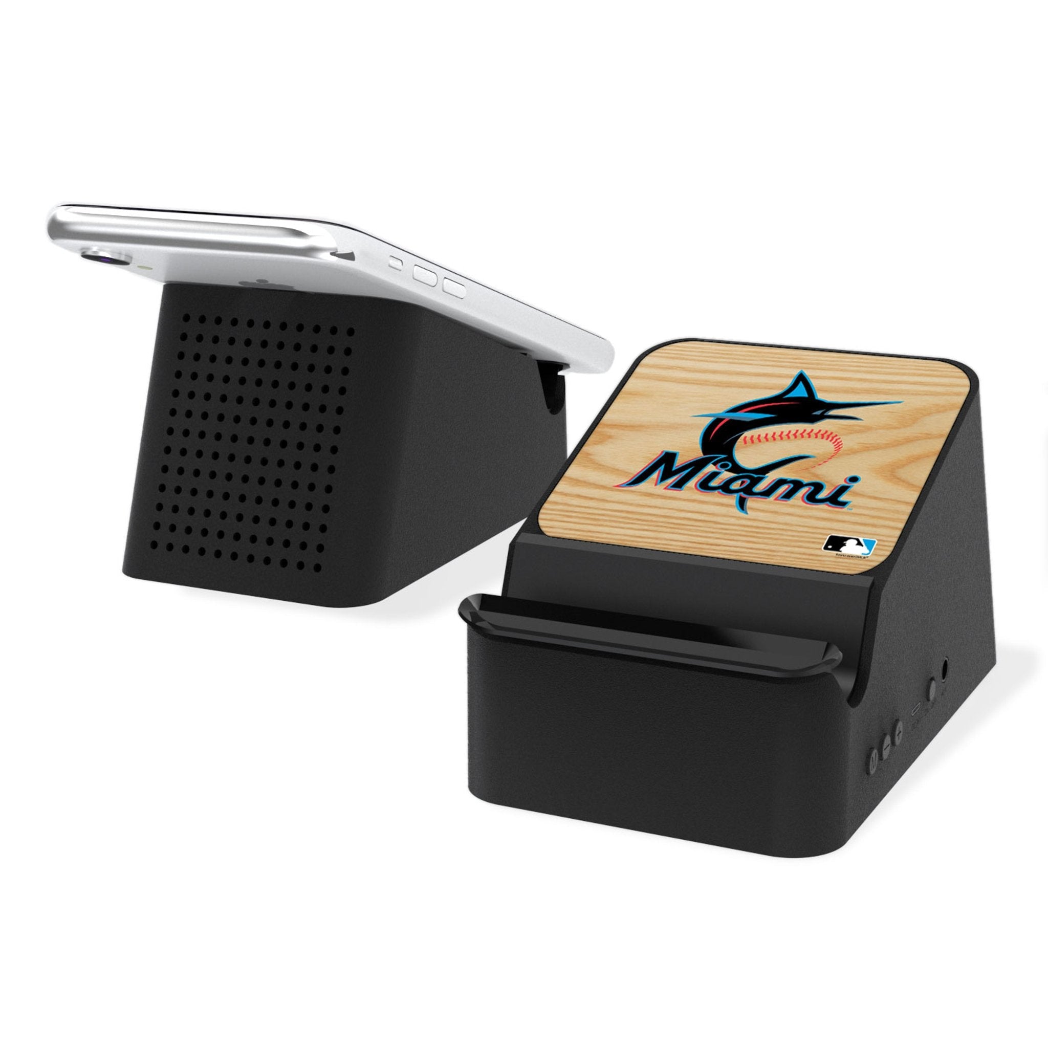 Miami Marlins Baseball Bat Wireless Charging Station and Bluetooth Speaker - Sports Gifts, Sports Memorabilia, Sports Collectibles, Fan Shop