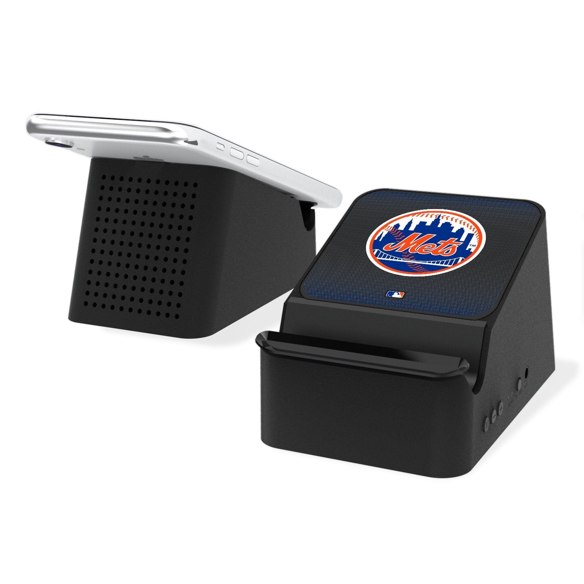 New York Mets Linen Wireless Charging Station and Bluetooth Speaker - Sports Gifts, Sports Memorabilia, Sports Collectibles, Fan Shop