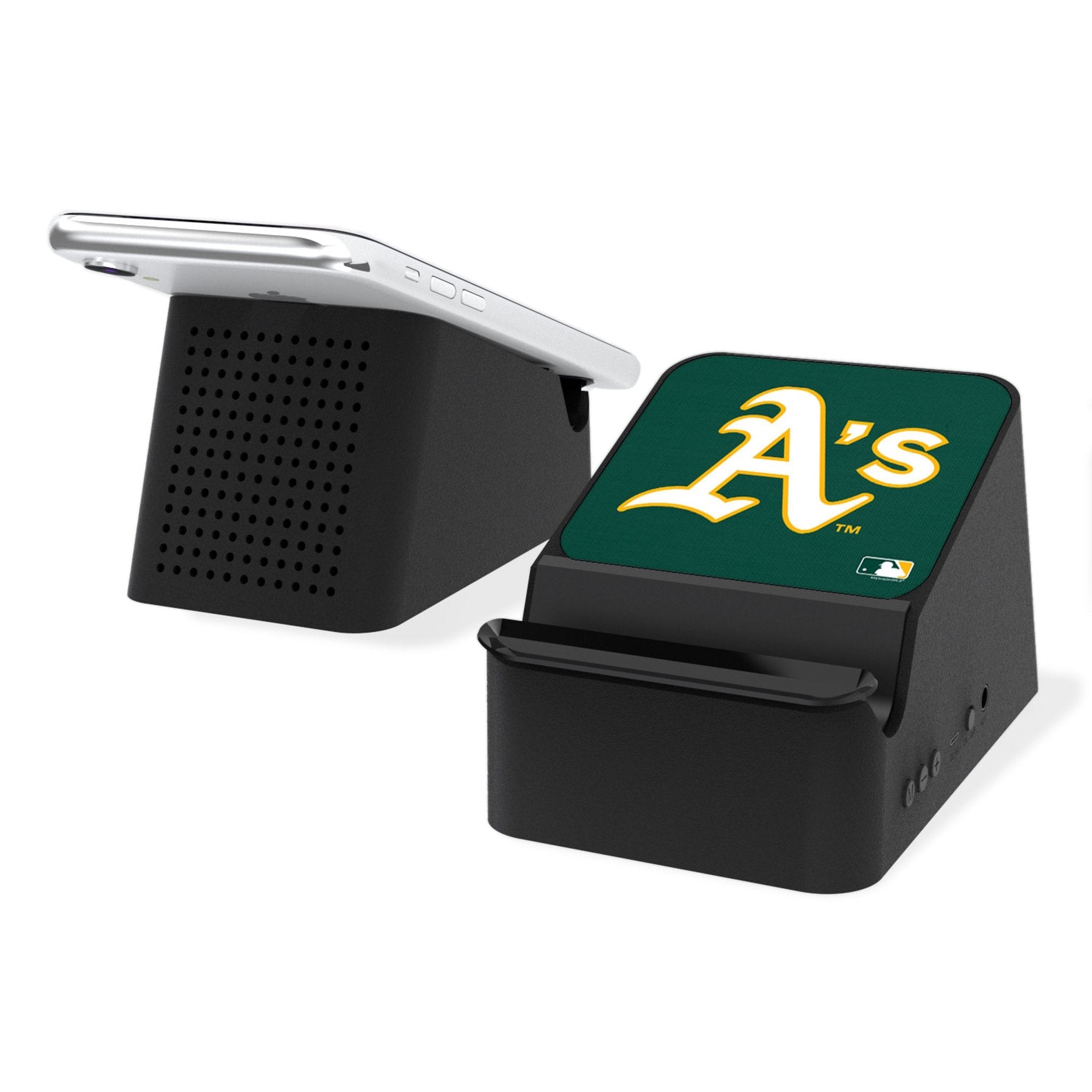 Oakland Athletics Solid Wireless Charging Station and Bluetooth Speaker - Sports Gifts, Sports Memorabilia, Sports Collectibles, Fan Shop