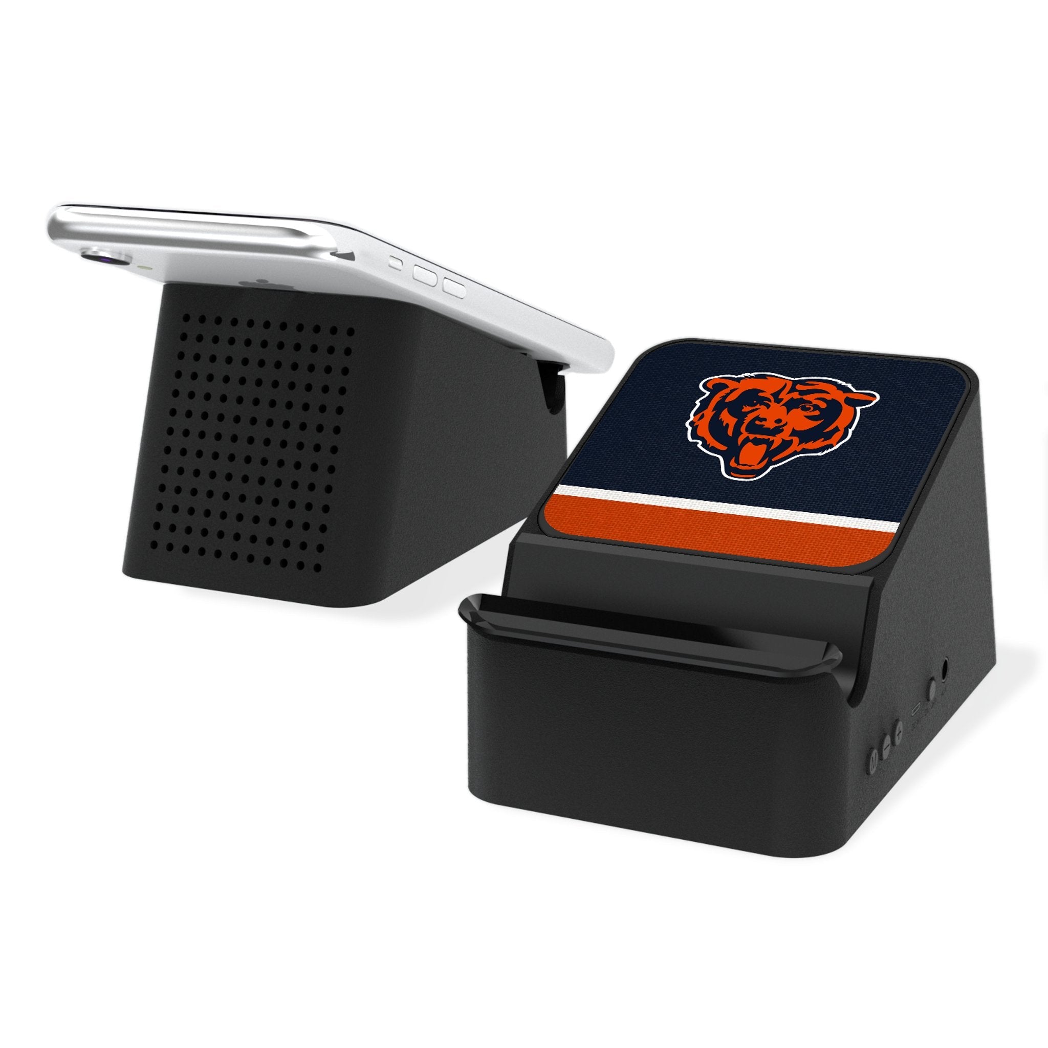 Chicago Bears Stripe Wireless Charging Station and Bluetooth Speaker - Sports Gifts, Sports Memorabilia, Sports Collectibles, Fan Shop