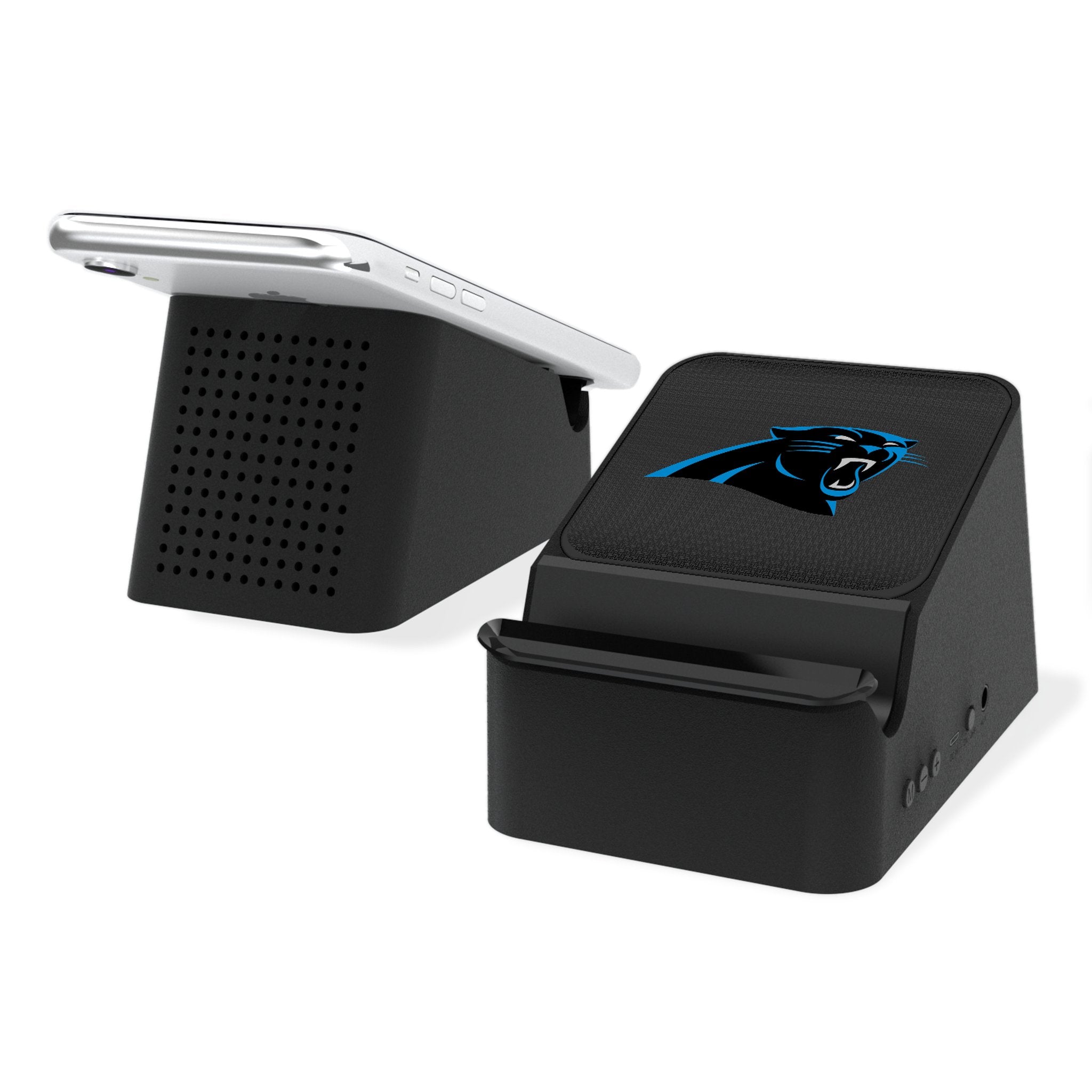 Carolina Panthers Linen Wireless Charging Station and Bluetooth Speaker - Sports Gifts, Sports Memorabilia, Sports Collectibles, Fan Shop