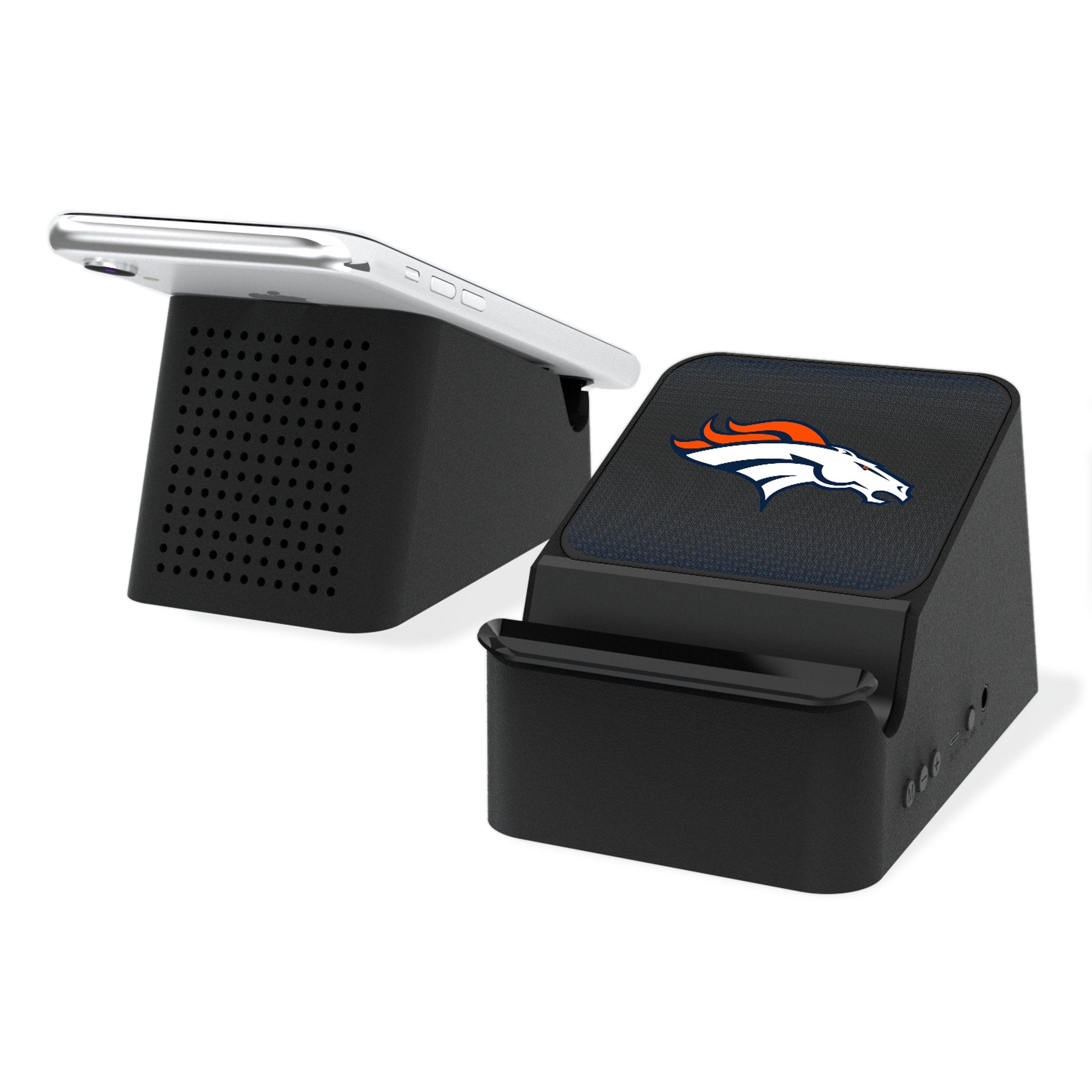 Denver Broncos Linen Wireless Charging Station and Bluetooth Speaker - Sports Gifts, Sports Memorabilia, Sports Collectibles, Fan Shop