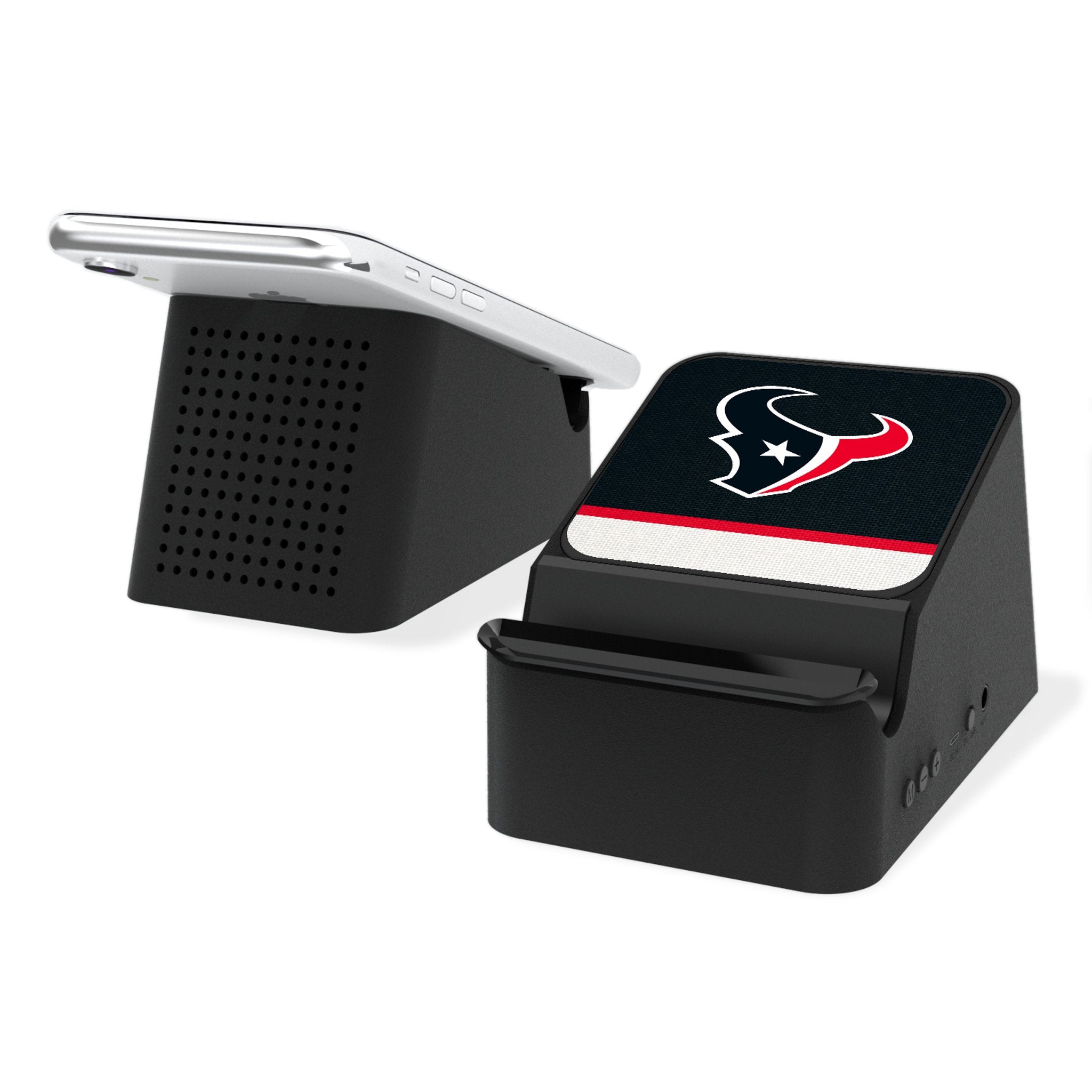 Houston Texans Stripe Wireless Charging Station and Bluetooth Speaker - Sports Gifts, Sports Memorabilia, Sports Collectibles, Fan Shop