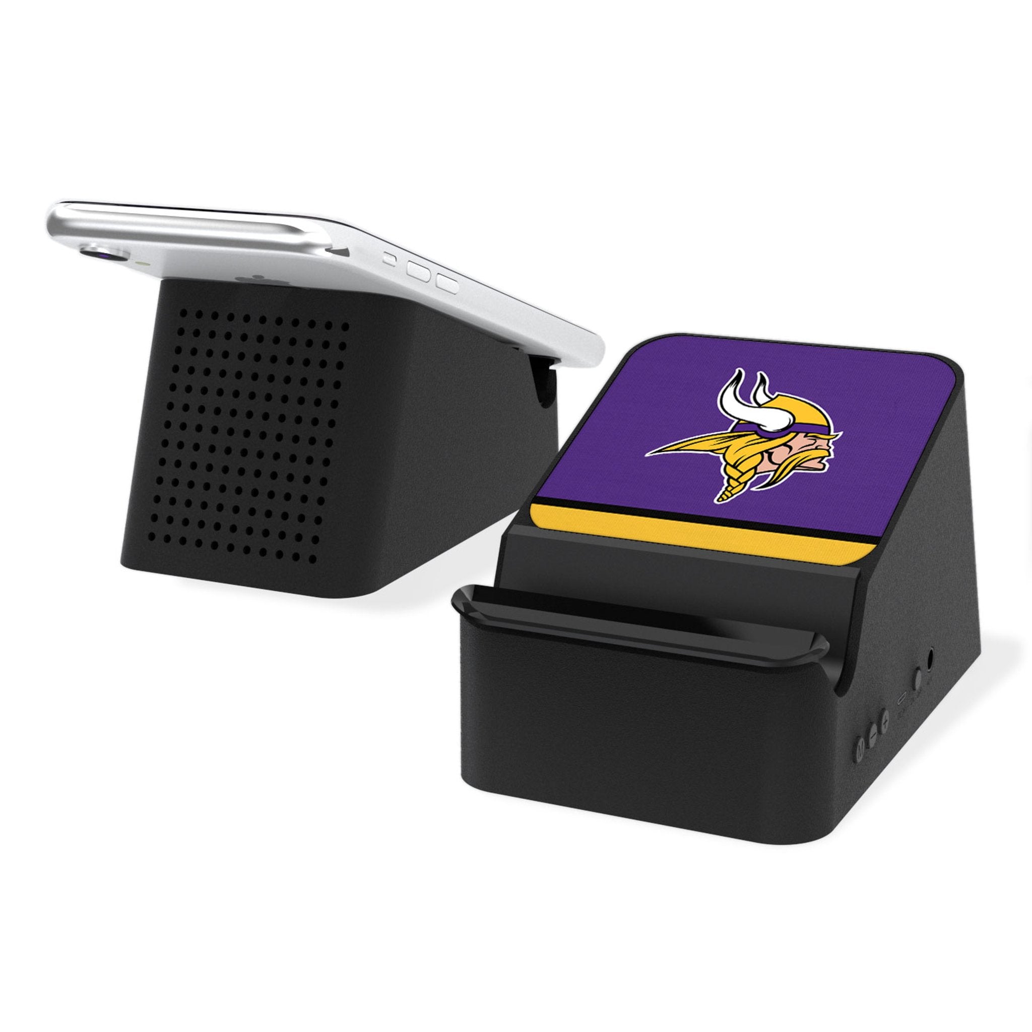 Minnesota Vikings Stripe Wireless Charging Station and Bluetooth Speaker - Sports Gifts, Sports Memorabilia, Sports Collectibles, Fan Shop