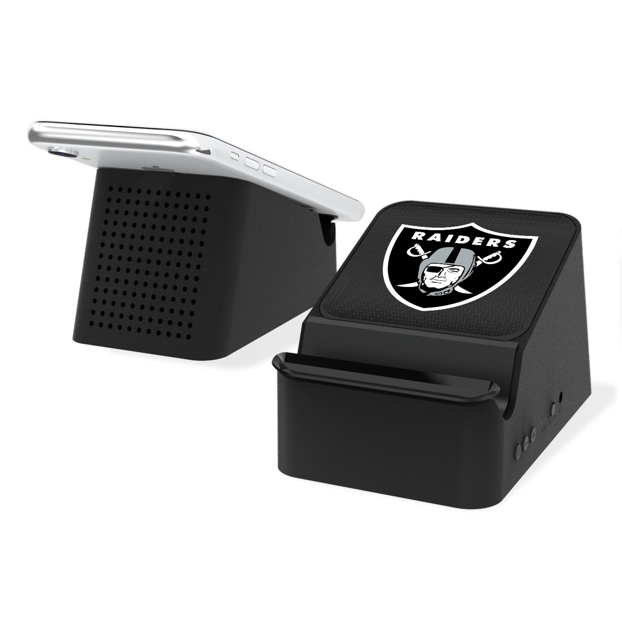 Las Vegas Raiders Linen Wireless Charging Station and Bluetooth Speaker - Sports Gifts, Sports Memorabilia, Sports Collectibles, Fan Shop