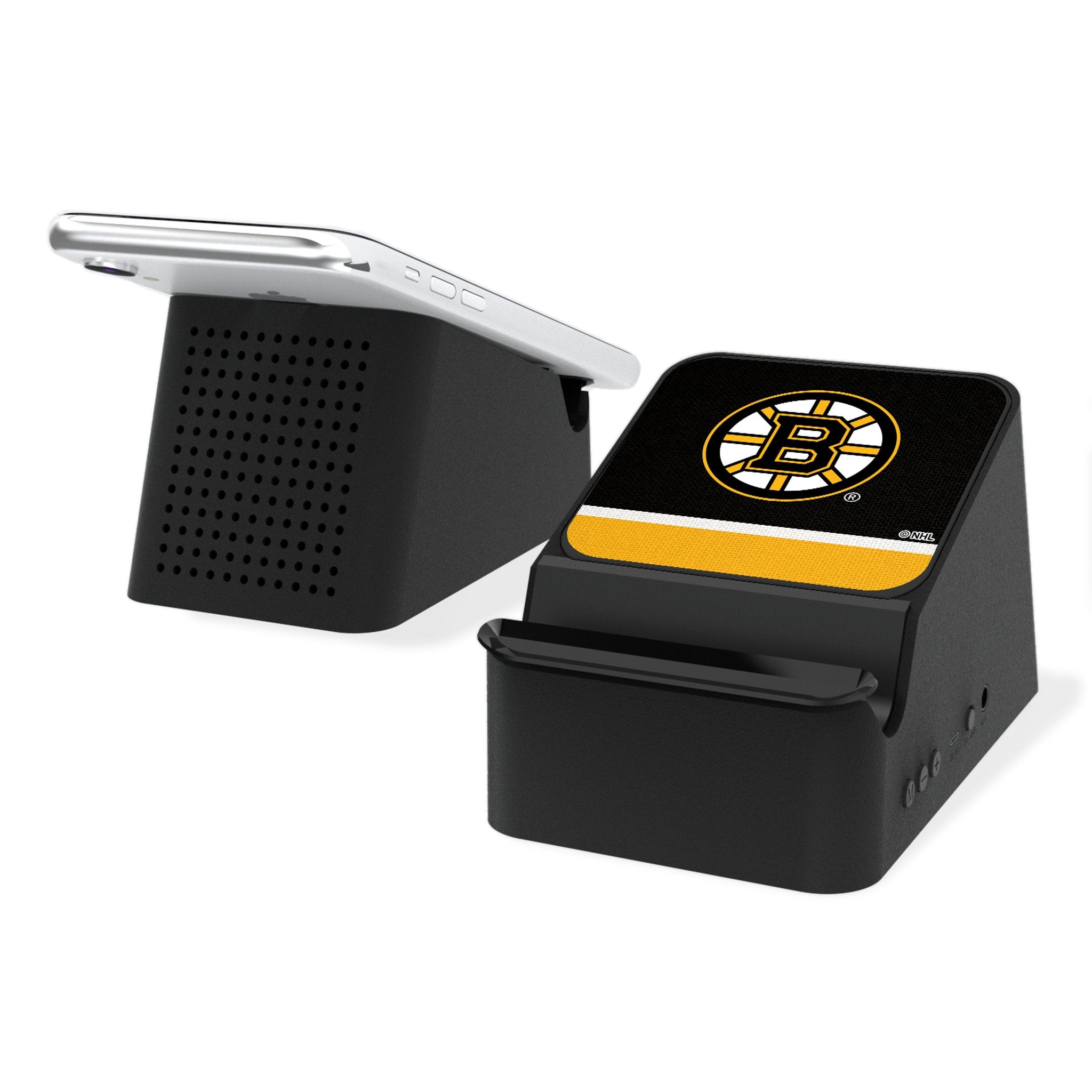 Boston Bruins Stripe Wireless Charging Station and Bluetooth Speaker - Sports Gifts, Sports Memorabilia, Sports Collectibles, Fan Shop