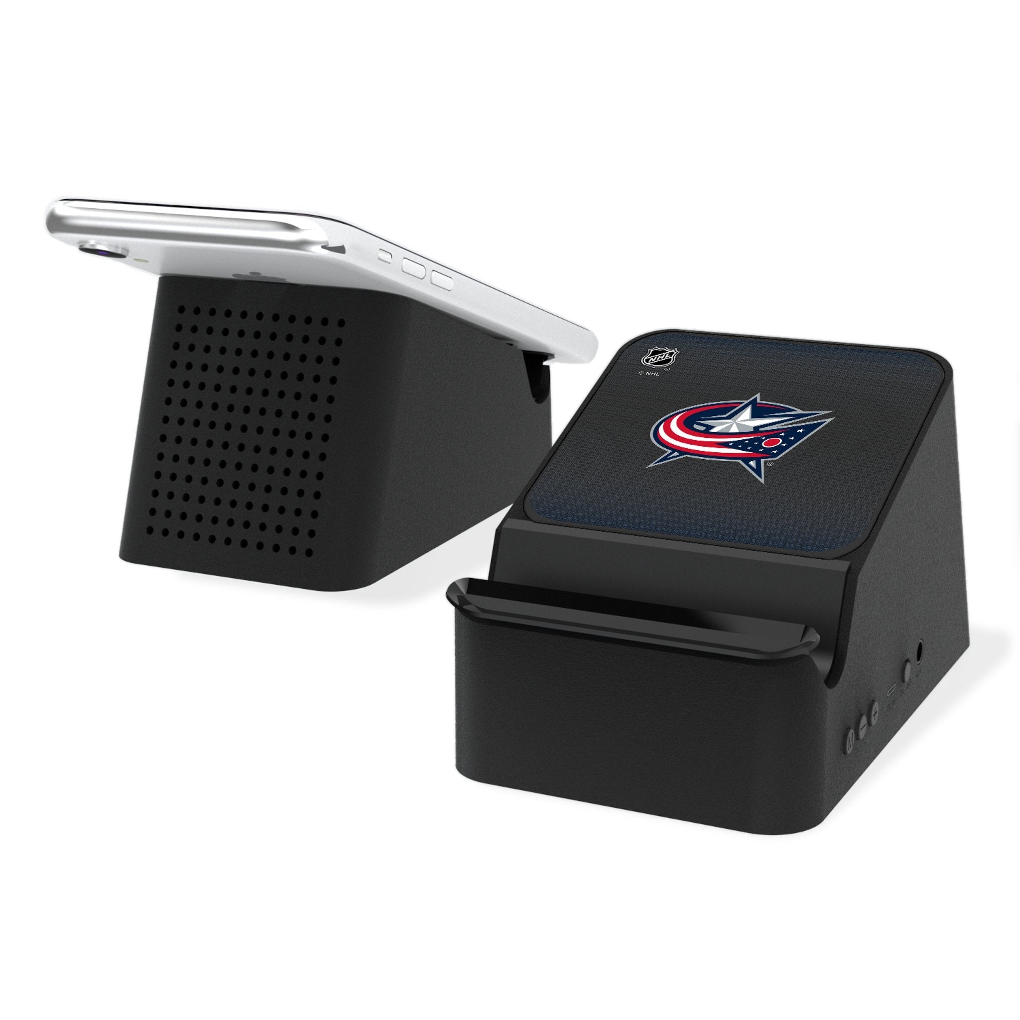 Columbus Blue Jackets Linen Wireless Charging Station and Bluetooth Speaker - Sports Gifts, Sports Memorabilia, Sports Collectibles, Fan Shop