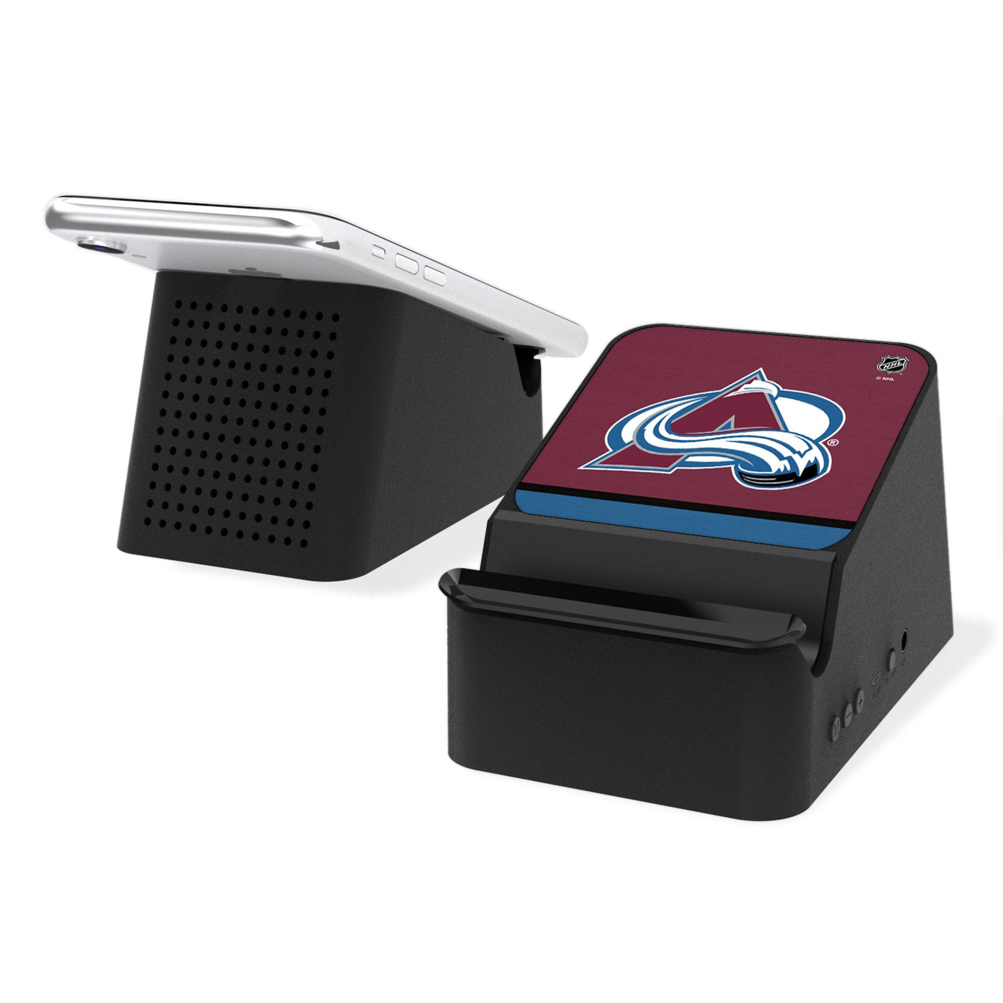 Colorado Avalanche Stripe Wireless Charging Station and Bluetooth Speaker - Sports Gifts, Sports Memorabilia, Sports Collectibles, Fan Shop