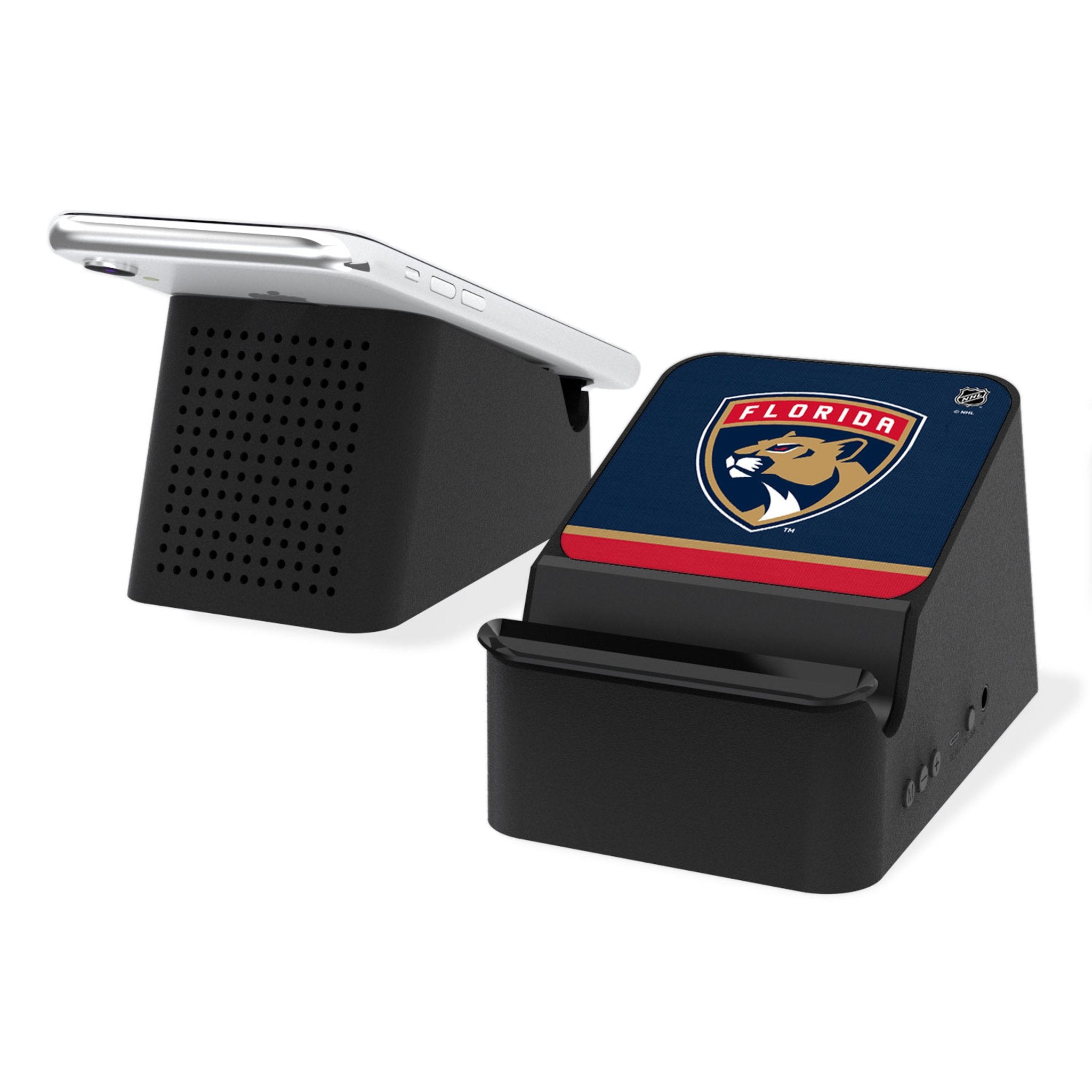Florida Panthers Stripe Wireless Charging Station and Bluetooth Speaker - Sports Gifts, Sports Memorabilia, Sports Collectibles, Fan Shop