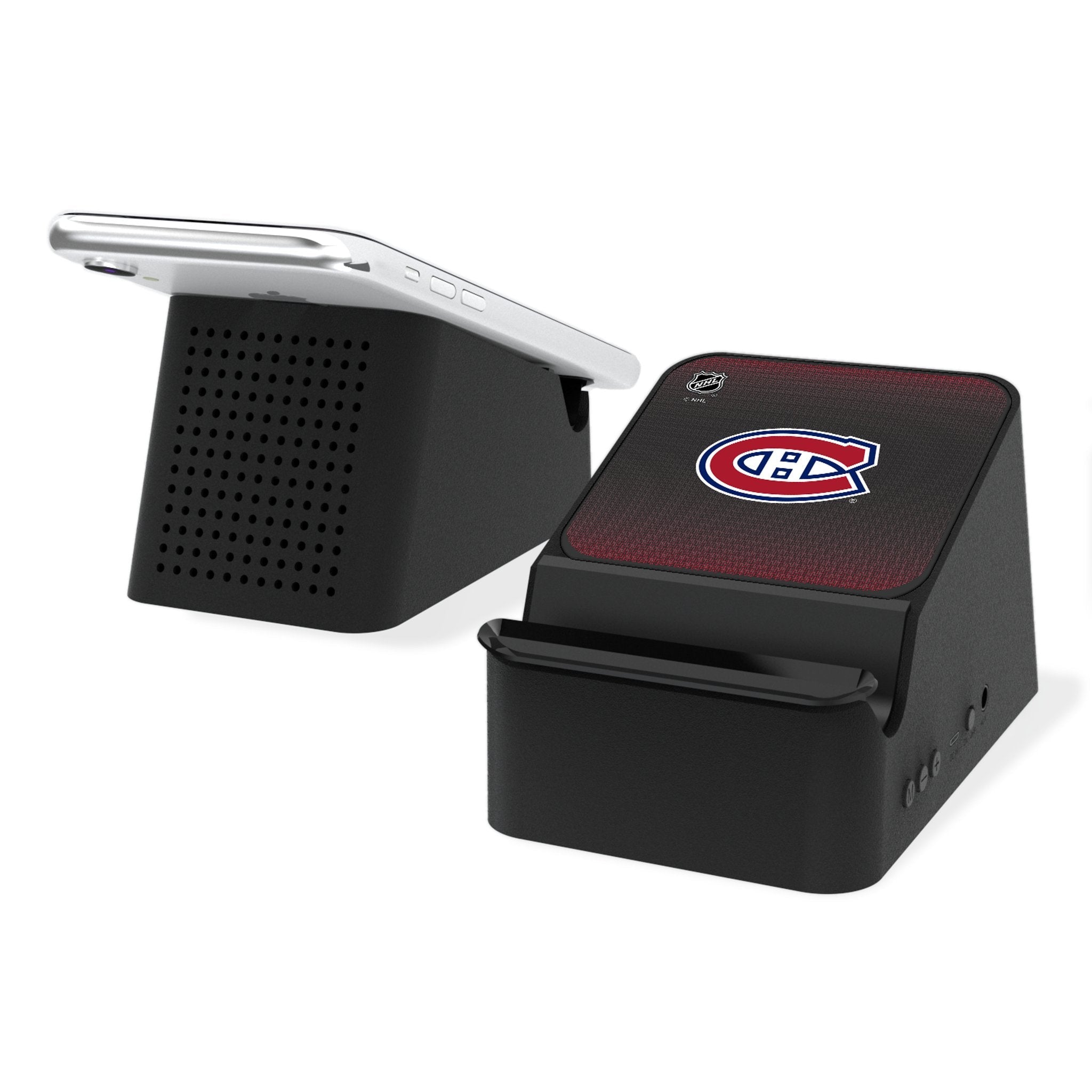 Montreal Canadiens Linen Wireless Charging Station and Bluetooth Speaker - Sports Gifts, Sports Memorabilia, Sports Collectibles, Fan Shop