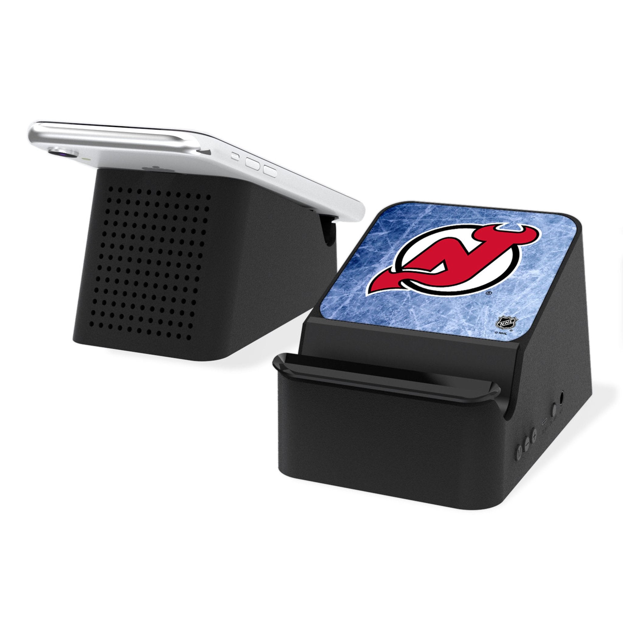 New Jersey Devils Ice Flood Wireless Charging Station and Bluetooth Speaker - Sports Gifts, Sports Memorabilia, Sports Collectibles, Fan Shop