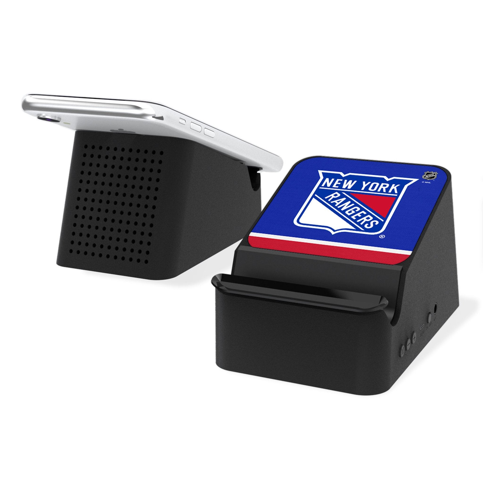 New York Rangers Stripe Wireless Charging Station and Bluetooth Speaker - Sports Gifts, Sports Memorabilia, Sports Collectibles, Fan Shop