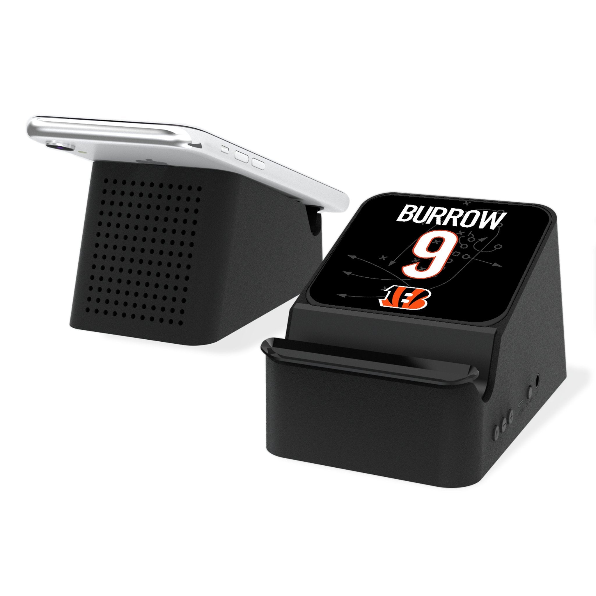 Joe Burrow Cincinnati Bengals 9 Ready Wireless Charging Station and Bluetooth Speaker - Sports Gifts, Sports Memorabilia, Sports Collectibles, Fan Shop