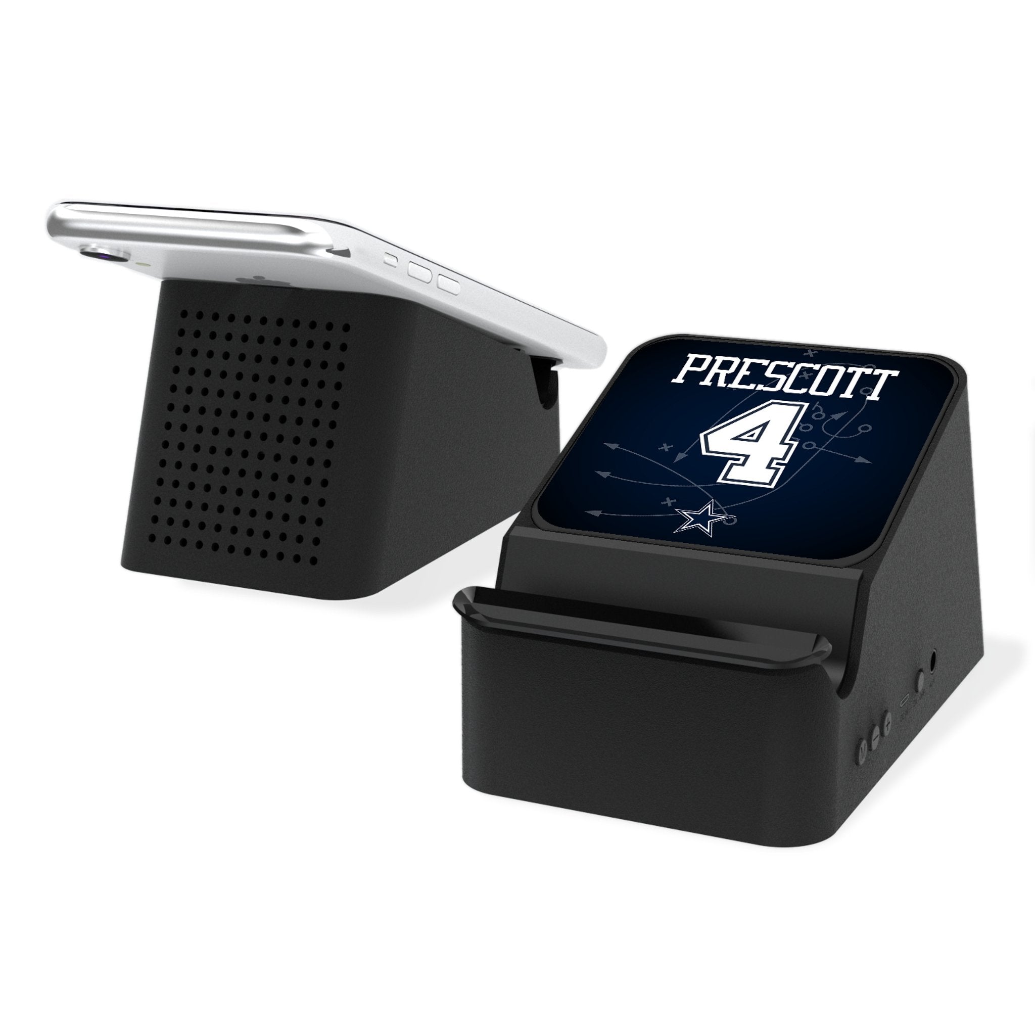 Dak Prescott Dallas Cowboys 4 Ready Wireless Charging Station and Bluetooth Speaker - Sports Gifts, Sports Memorabilia, Sports Collectibles, Fan Shop