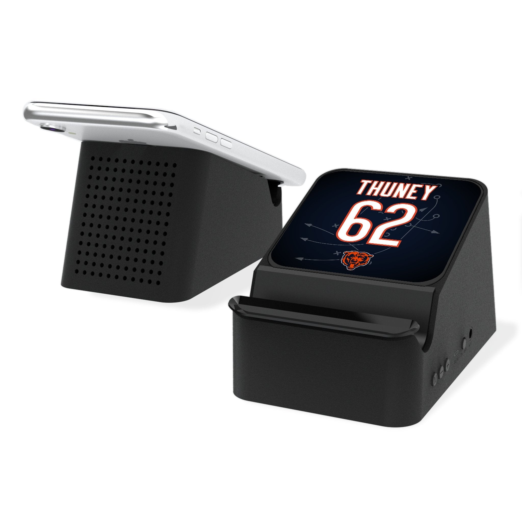 Joe Thuney Chicago Bears 62 Game Tactic Wireless Charging Station and Bluetooth Speaker - Sports Gifts, Sports Memorabilia, Sports Collectibles, Fan Shop