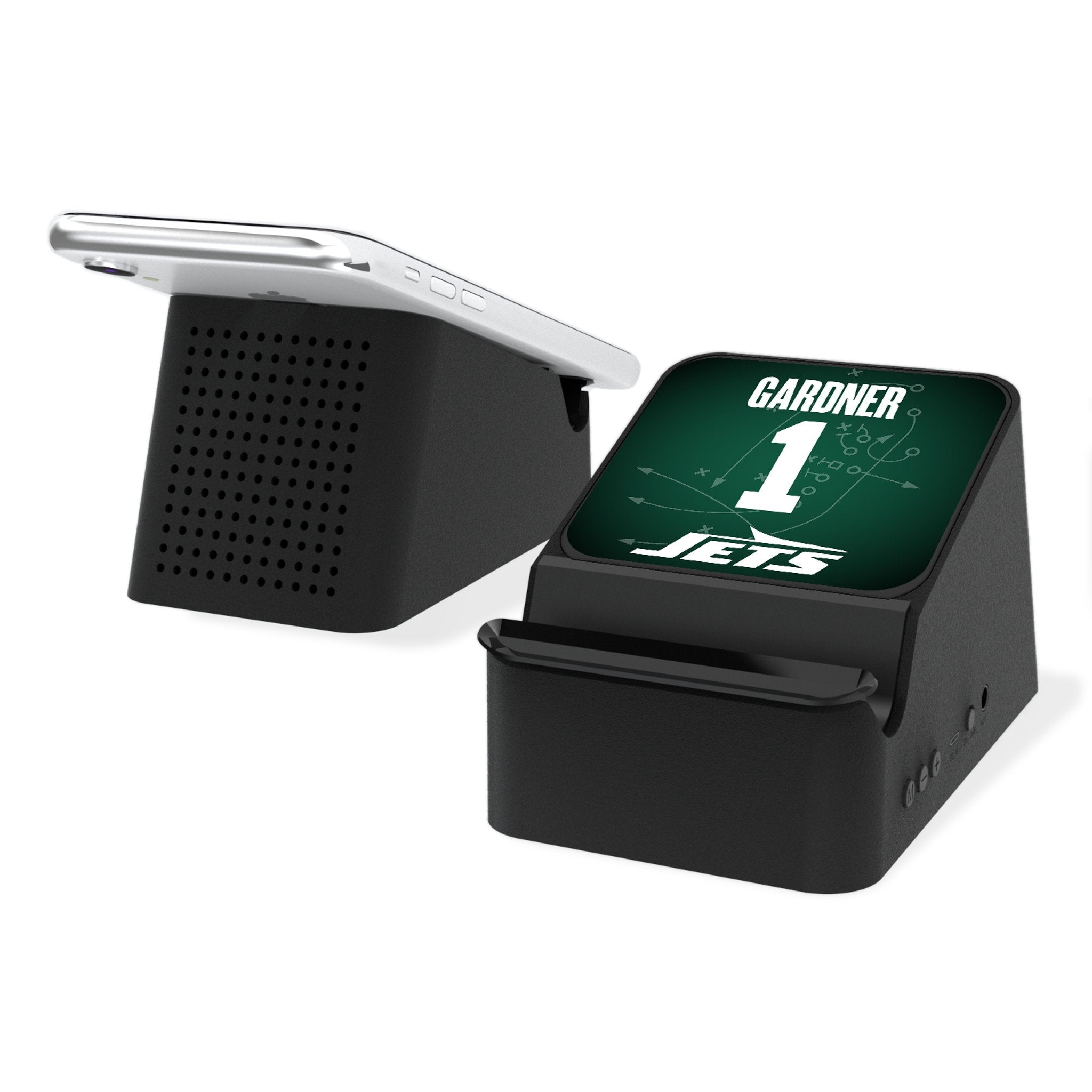 Sauce Gardner New York Jets 1 Ready Wireless Charging Station and Bluetooth Speaker - Sports Gifts, Sports Memorabilia, Sports Collectibles, Fan Shop