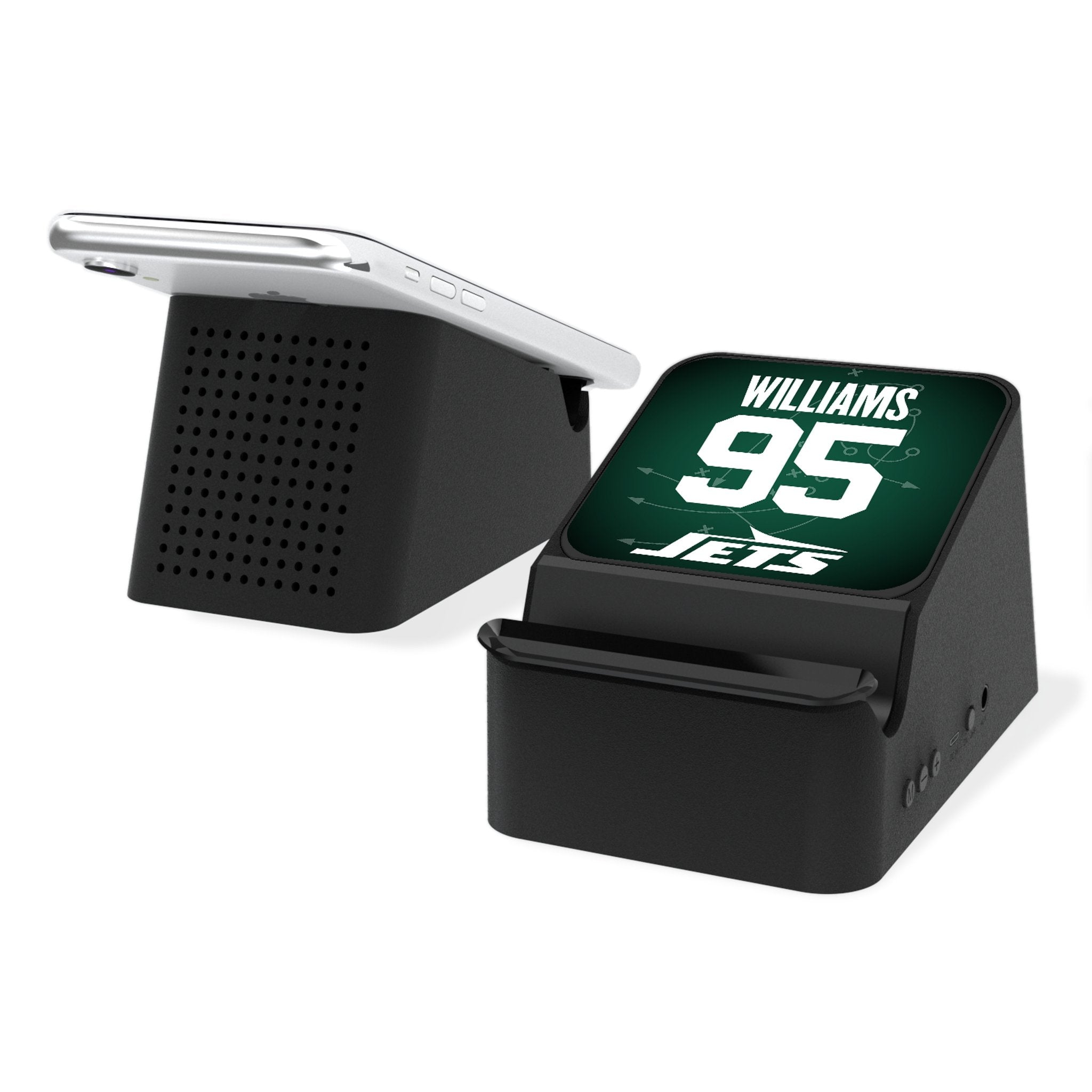 Quinnen Williams New York Jets 95 Ready Wireless Charging Station and Bluetooth Speaker - Sports Gifts, Sports Memorabilia, Sports Collectibles, Fan Shop