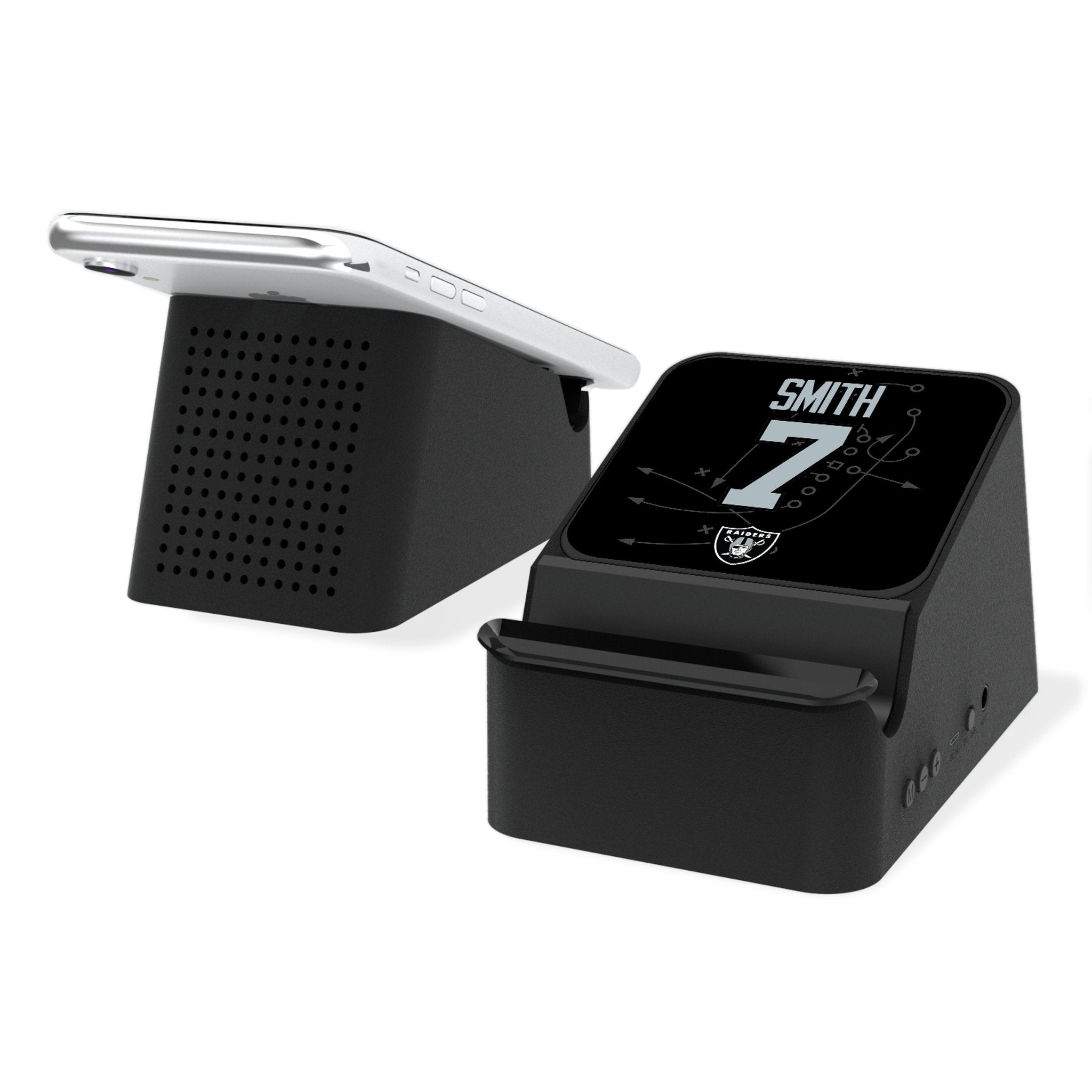 Geno Smith Las Vegas Raiders 7 Game Tactic Wireless Charging Station and Bluetooth Speaker - Sports Gifts, Sports Memorabilia, Sports Collectibles, Fan Shop