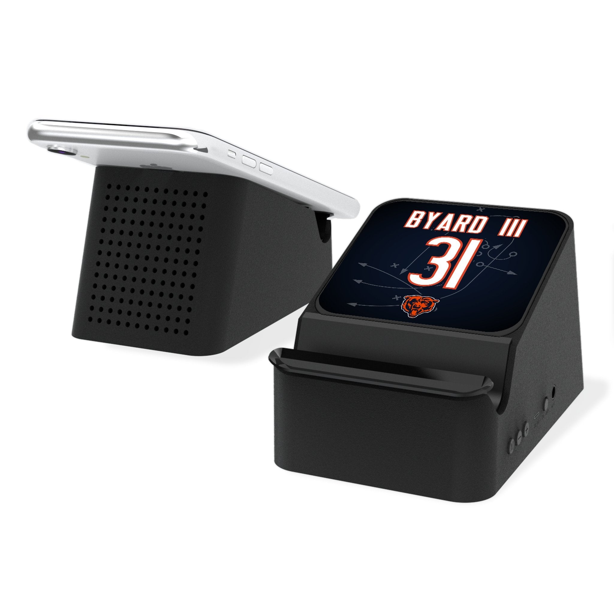 Kevin Byard III Chicago Bears 31 Ready Wireless Charging Station and Bluetooth Speaker - Sports Gifts, Sports Memorabilia, Sports Collectibles, Fan Shop