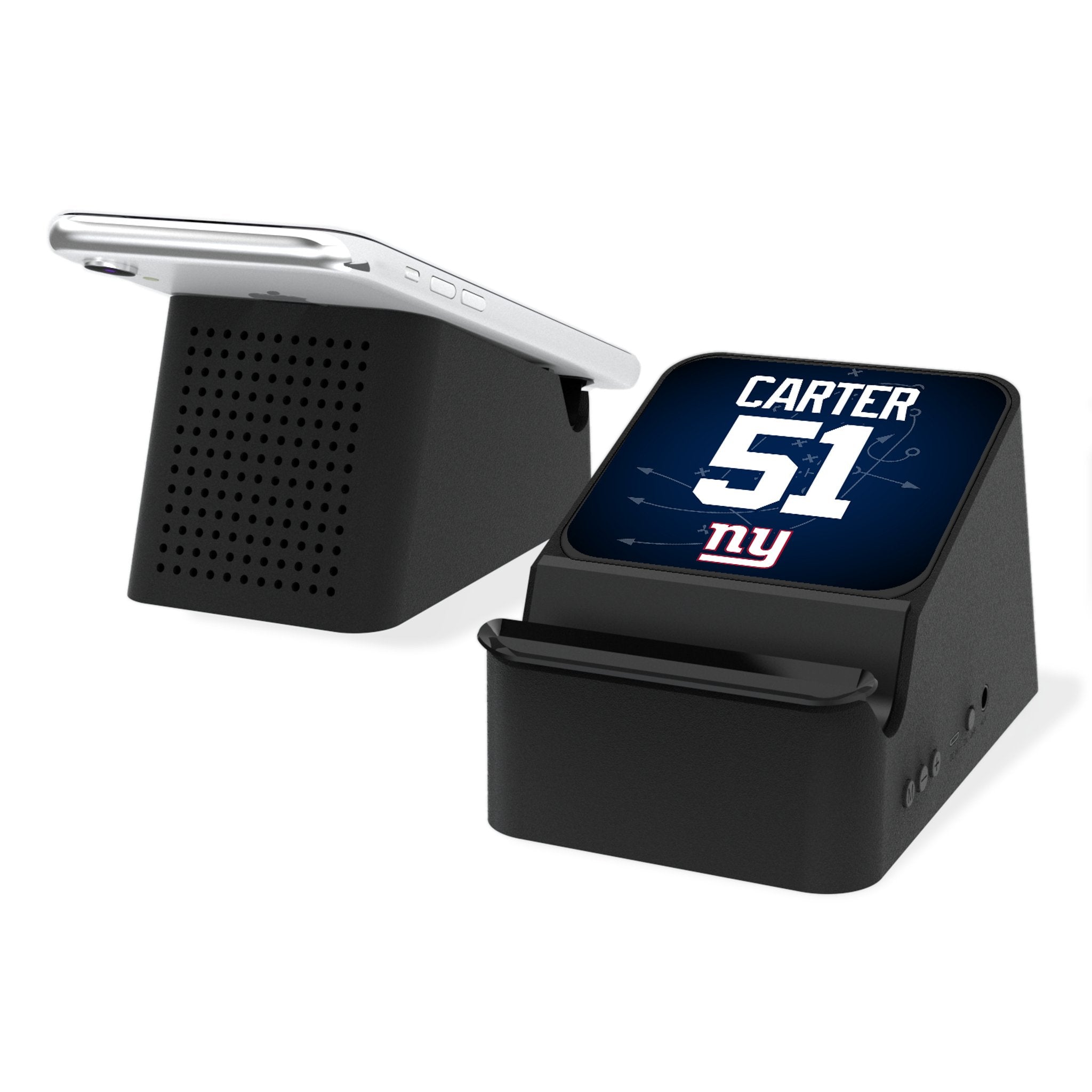 Abdul Carter New York Giants 51 Game Tactic Wireless Charging Station and Bluetooth Speaker - Sports Gifts, Sports Memorabilia, Sports Collectibles, Fan Shop