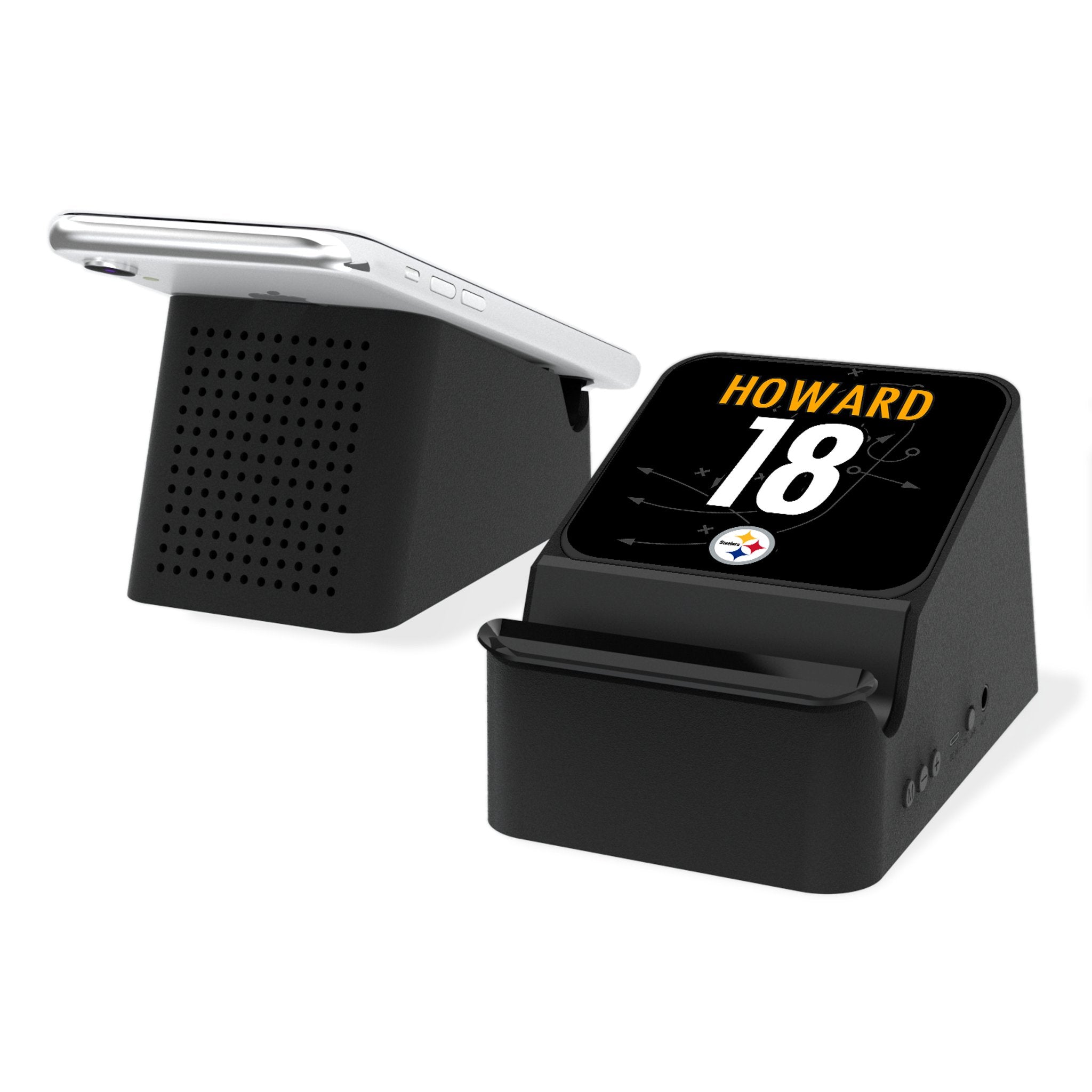 Will Howard Pittsburgh Steelers 18 Game Tactic Wireless Charging Station and Bluetooth Speaker - Sports Gifts, Sports Memorabilia, Sports Collectibles, Fan Shop