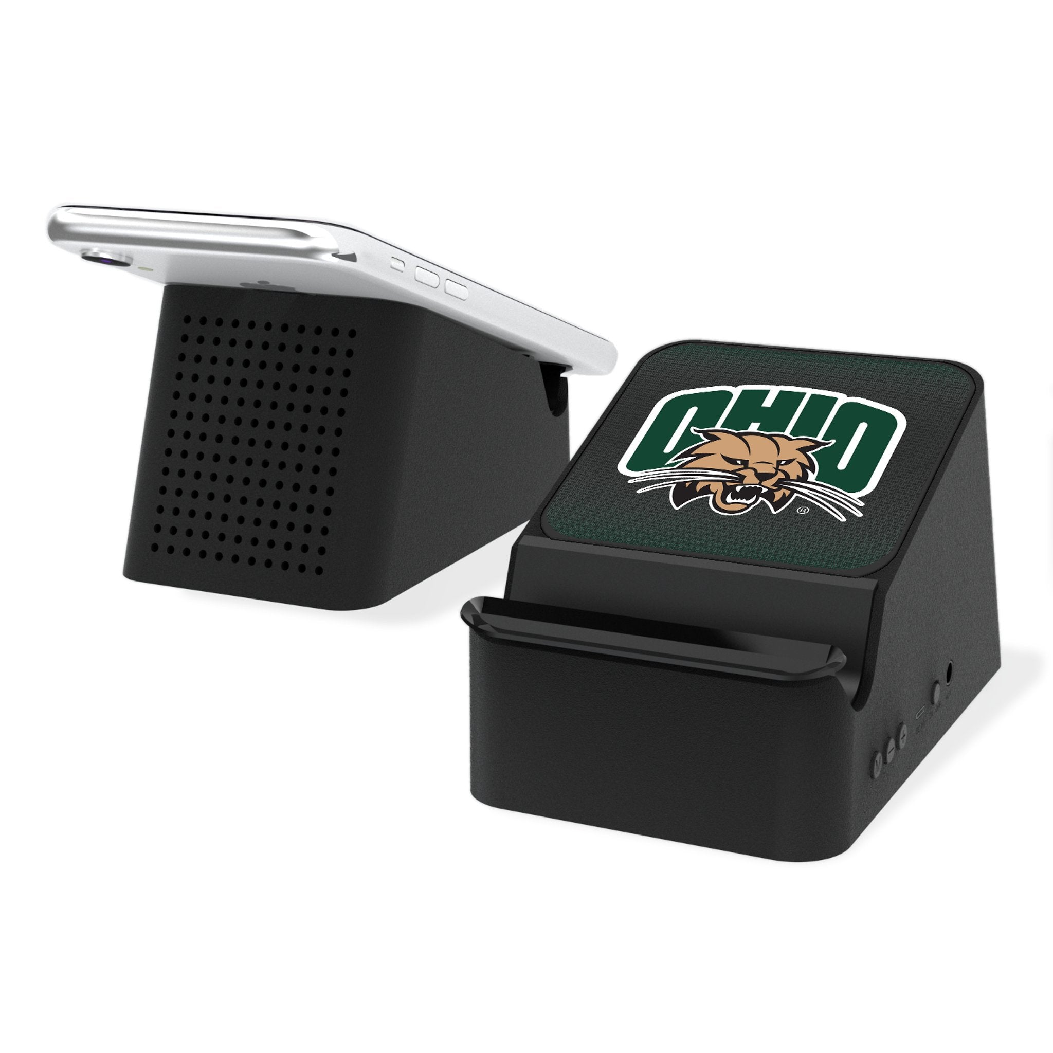 Ohio University Bobcats Linen Wireless Charging Station and Bluetooth Speaker - Sports Gifts, Sports Memorabilia, Sports Collectibles, Fan Shop