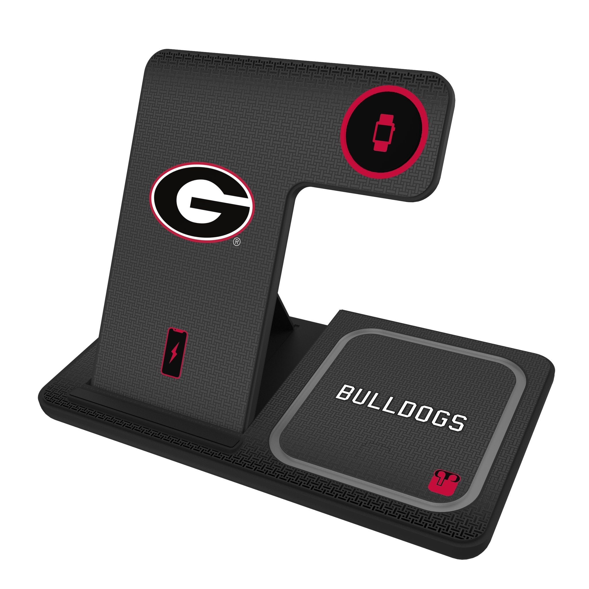 University of Georgia Bulldogs Linen 3 in 1 Charging Station - Sports Gifts, Sports Memorabilia, Sports Collectibles, Fan Shop