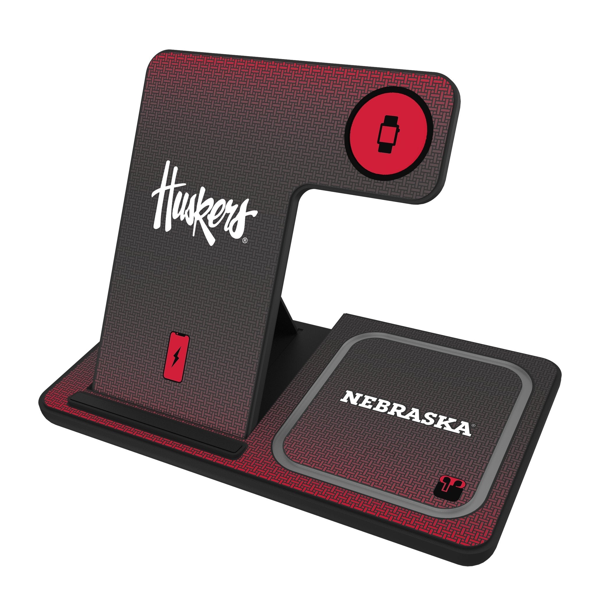 University of Nebraska Huskers Linen 3 in 1 Charging Station - Sports Gifts, Sports Memorabilia, Sports Collectibles, Fan Shop