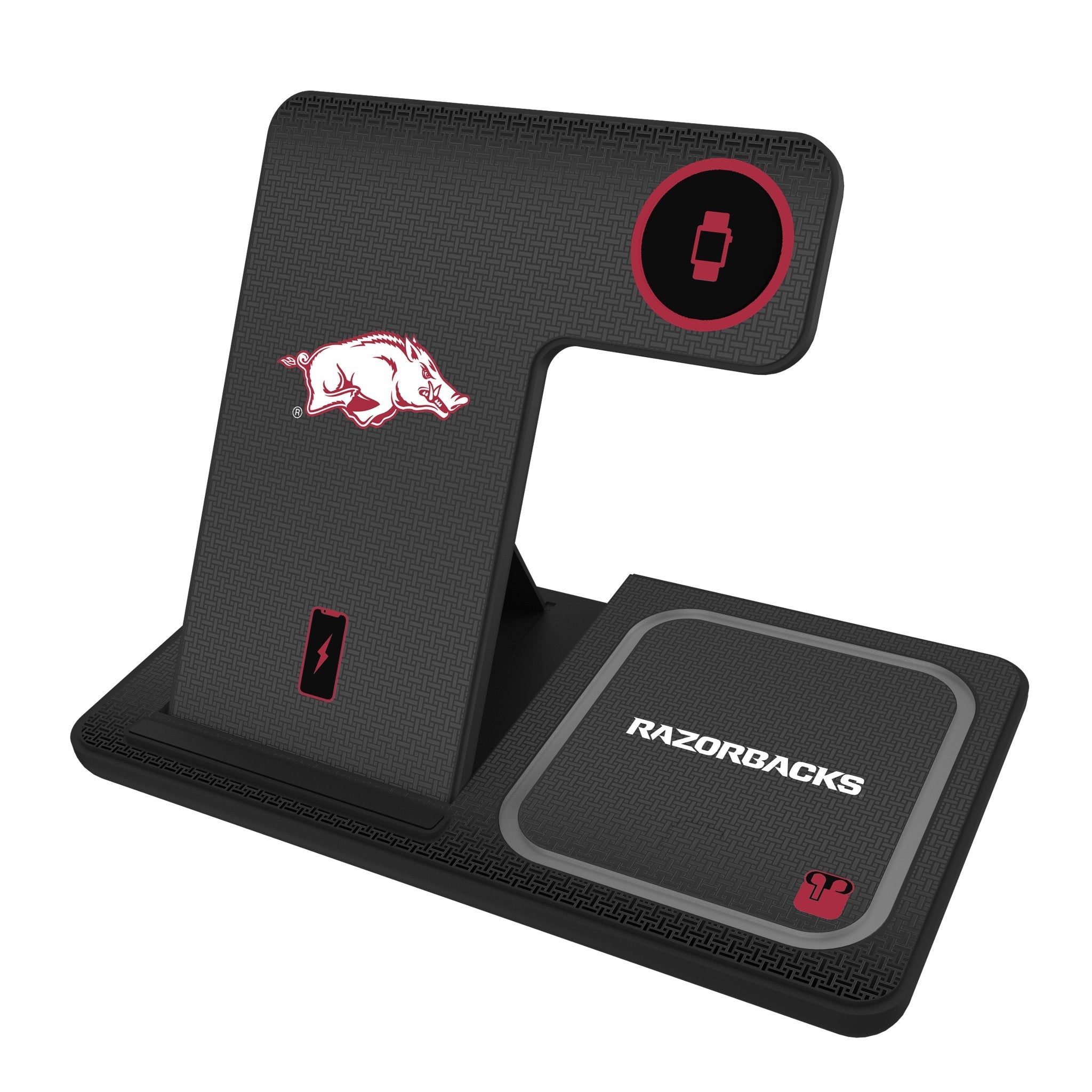 University of Arkansas Fayetteville Razorbacks Linen 3 in 1 Charging Station - Sports Gifts, Sports Memorabilia, Sports Collectibles, Fan Shop