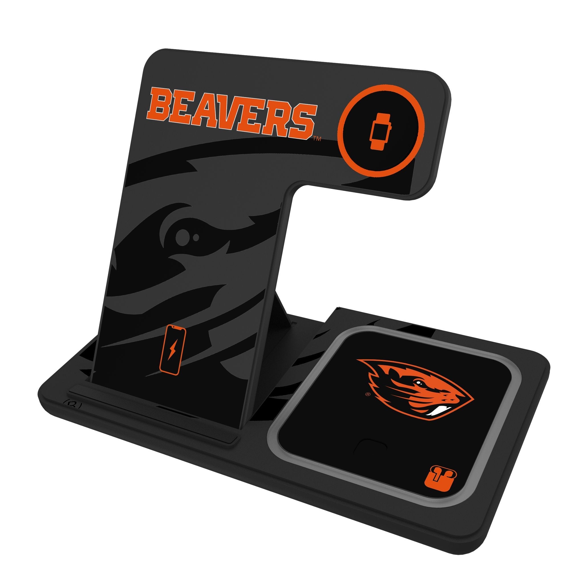 Oregon State University Beavers Monocolor Tilt 3 in 1 Charging Station - Sports Gifts, Sports Memorabilia, Sports Collectibles, Fan Shop