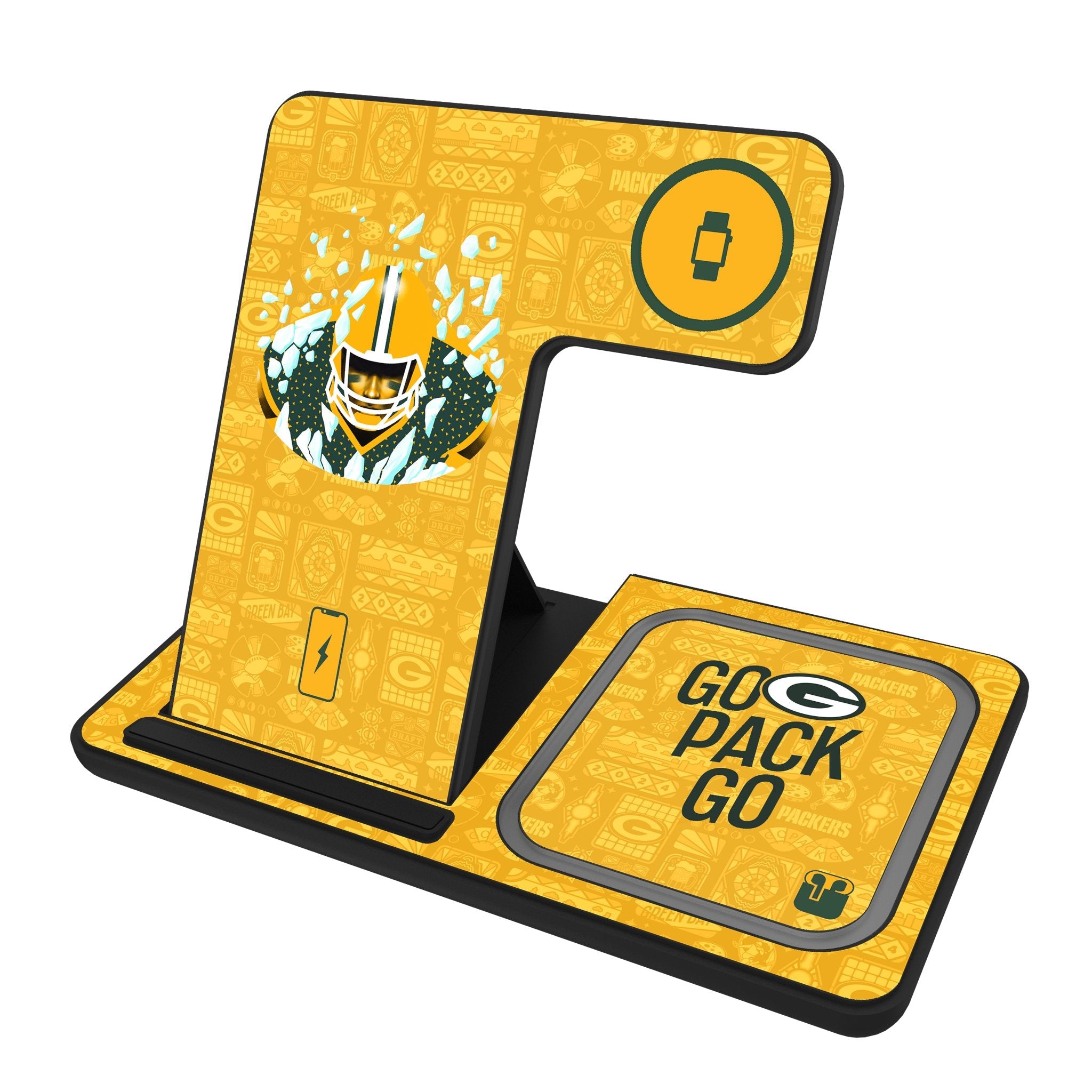 Green Bay Packers 2024 Illustrated Limited Edition 3 in 1 Charging Station - Sports Gifts, Sports Memorabilia, Sports Collectibles, Fan Shop