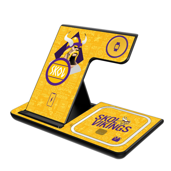 Minnesota Vikings 2024 Illustrated Limited Edition 3 in 1 Charging Station-0