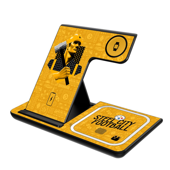 Pittsburgh Steelers 2024 Illustrated Limited Edition 3 in 1 Charging Station-0