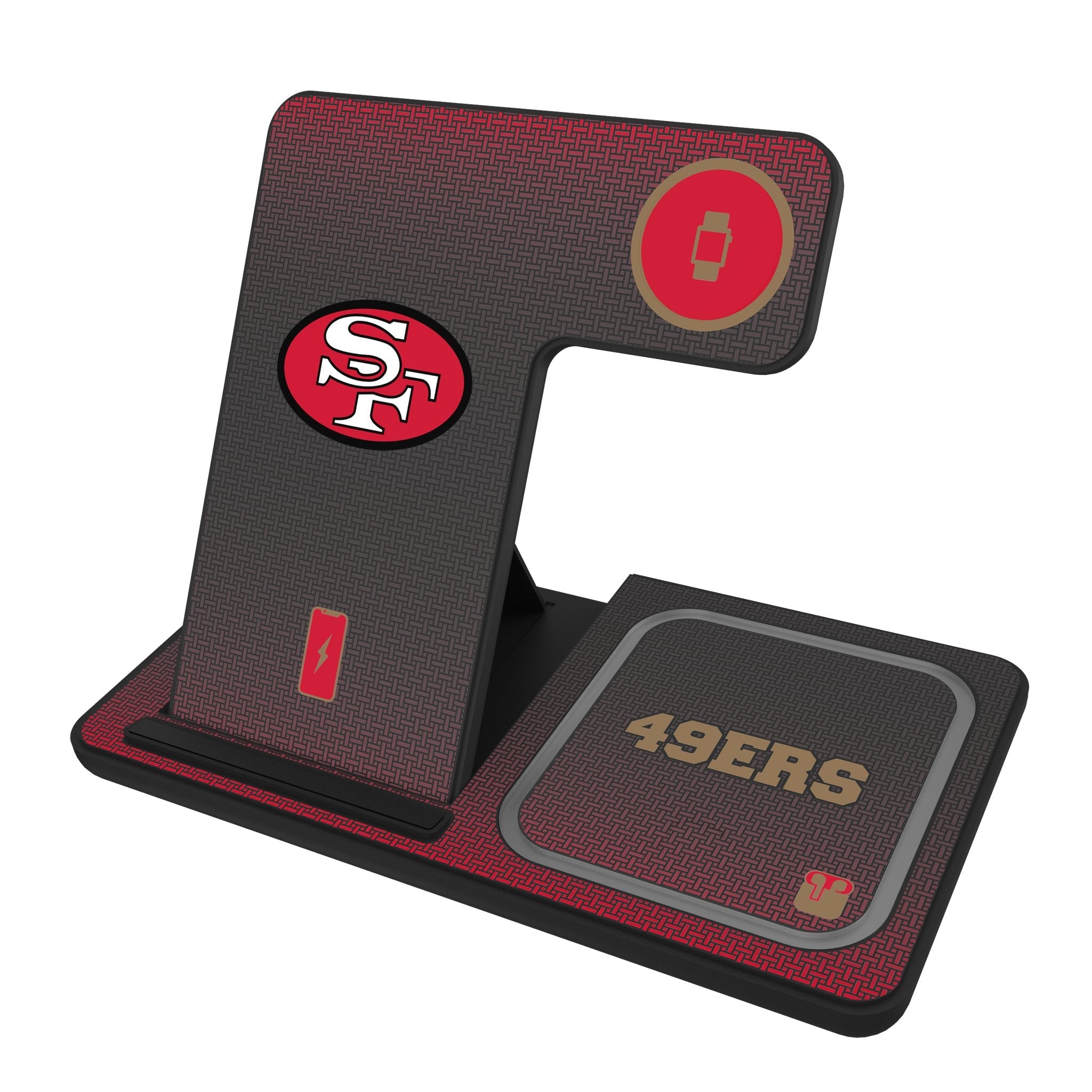 San Francisco 49ers Historic Collection Linen 3 in 1 Charging Station - Sports Gifts, Sports Memorabilia, Sports Collectibles, Fan Shop