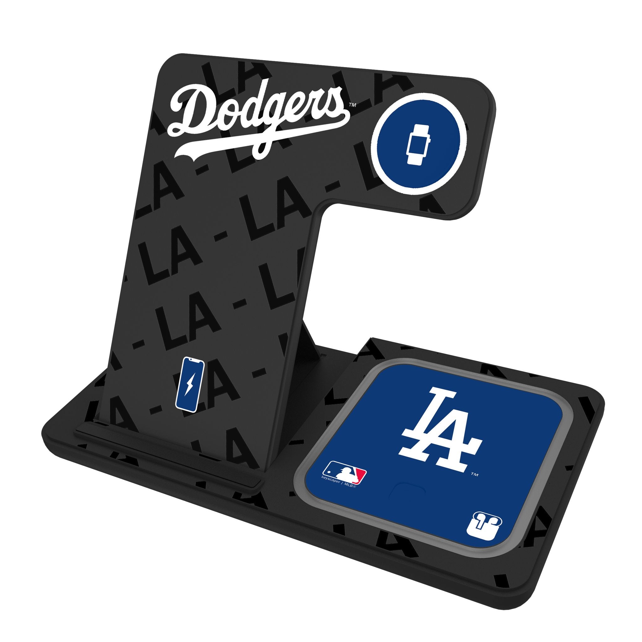 LA Dodgers Monocolor Tilt 3 in 1 Charging Station - Sports Gifts, Sports Memorabilia, Sports Collectibles, Fan Shop