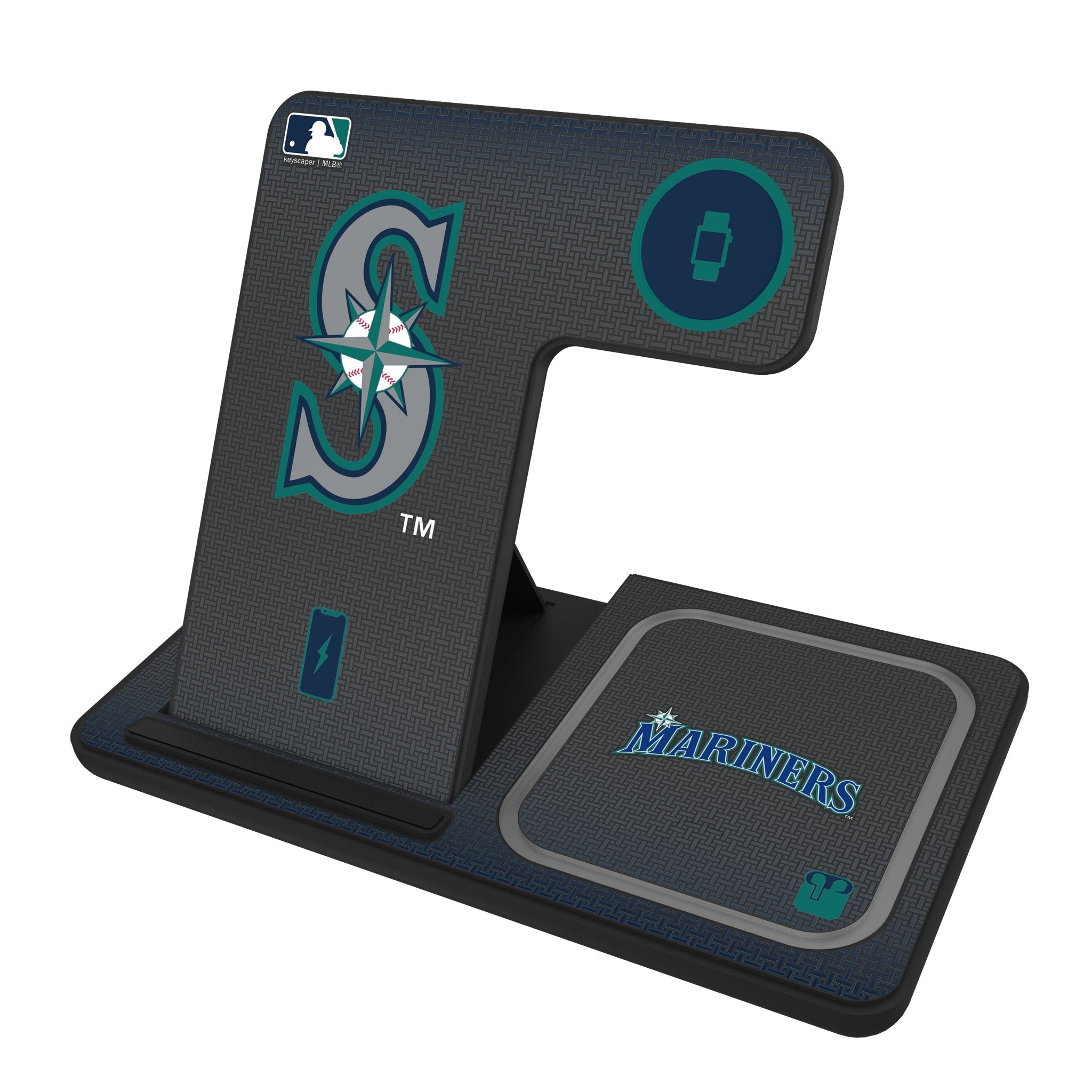 Seattle Mariners Linen 3 in 1 Charging Station - Sports Gifts, Sports Memorabilia, Sports Collectibles, Fan Shop