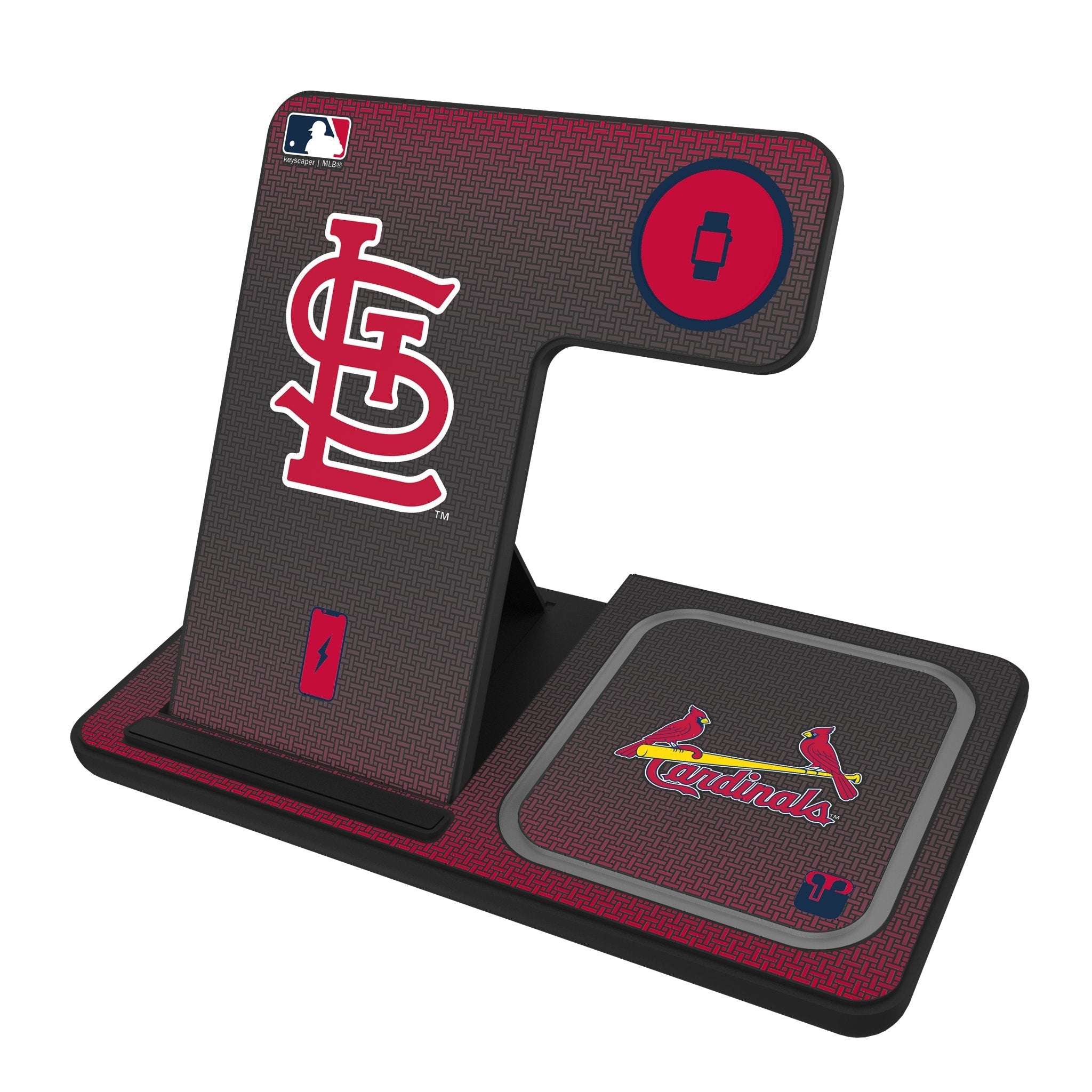 St Louis Cardinals Linen 3 in 1 Charging Station - Sports Gifts, Sports Memorabilia, Sports Collectibles, Fan Shop