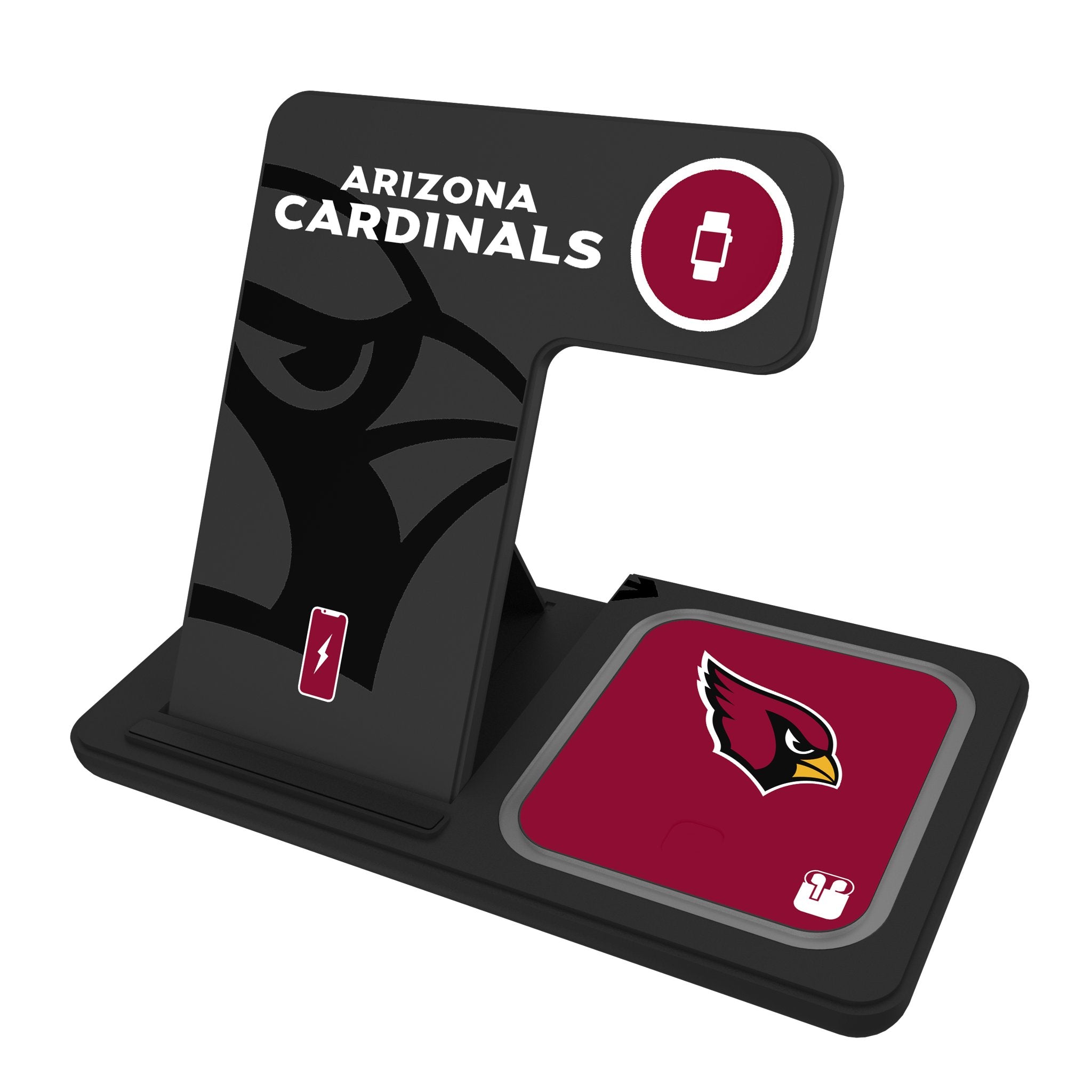Arizona Cardinals Monocolor Tilt 3 in 1 Charging Station - Sports Gifts, Sports Memorabilia, Sports Collectibles, Fan Shop