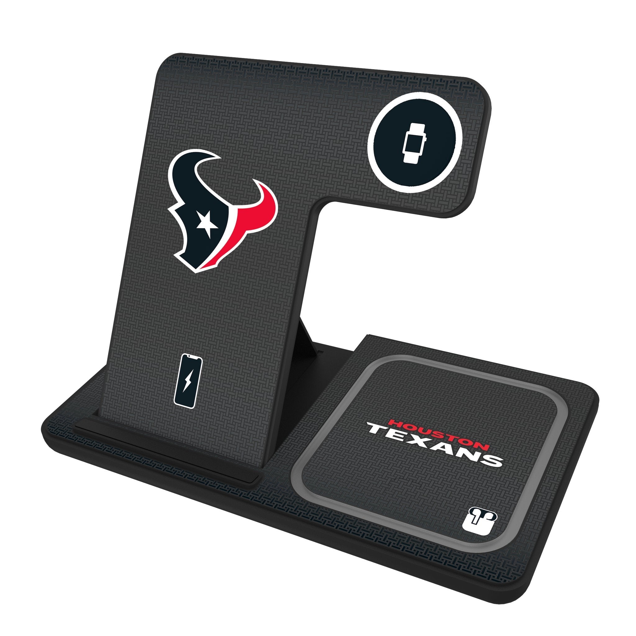 Houston Texans Linen 3 in 1 Charging Station - Sports Gifts, Sports Memorabilia, Sports Collectibles, Fan Shop