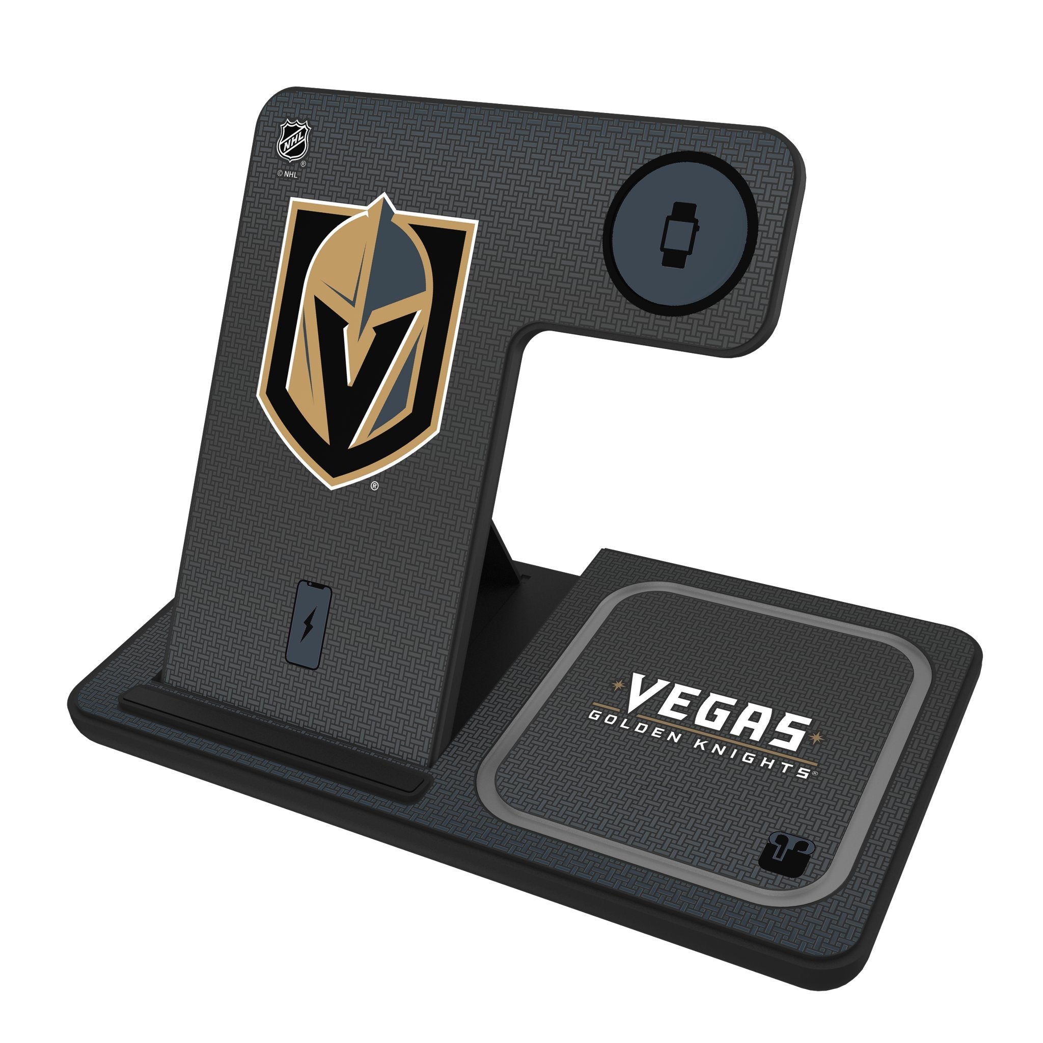 Vegas Golden Knights Linen 3 in 1 Charging Station - Sports Gifts, Sports Memorabilia, Sports Collectibles, Fan Shop