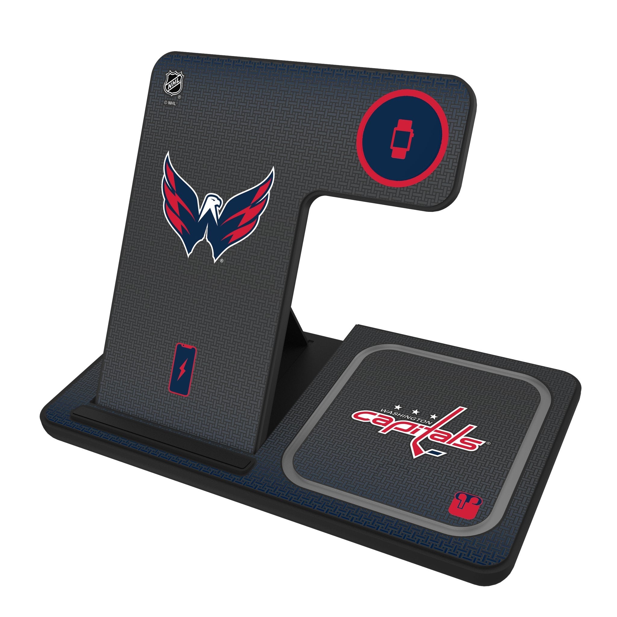 Washington Capitals Linen 3 in 1 Charging Station - Sports Gifts, Sports Memorabilia, Sports Collectibles, Fan Shop