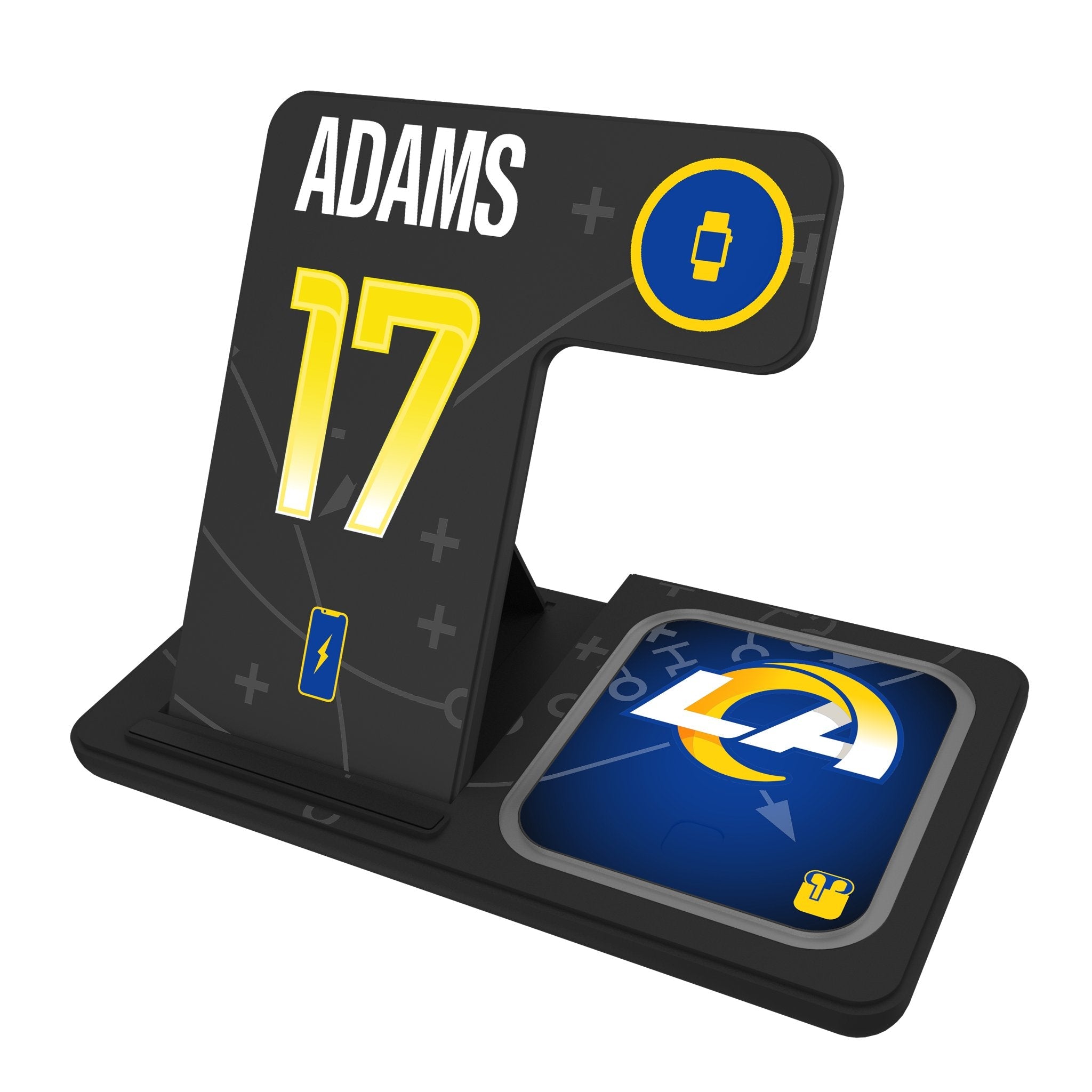 Davante Adams Los Angeles Rams 17 Game Tactic 3 in 1 Charging Station - Sports Gifts, Sports Memorabilia, Sports Collectibles, Fan Shop