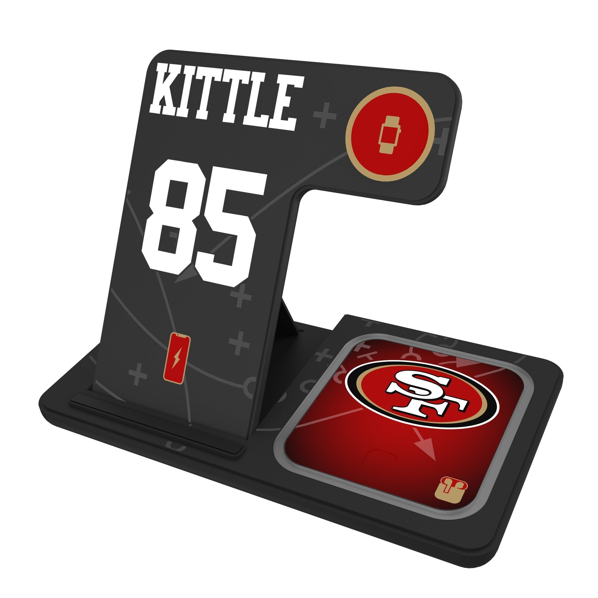 George Kittle San Francisco 49ers 85 Ready 3 in 1 Charging Station - Sports Gifts, Sports Memorabilia, Sports Collectibles, Fan Shop