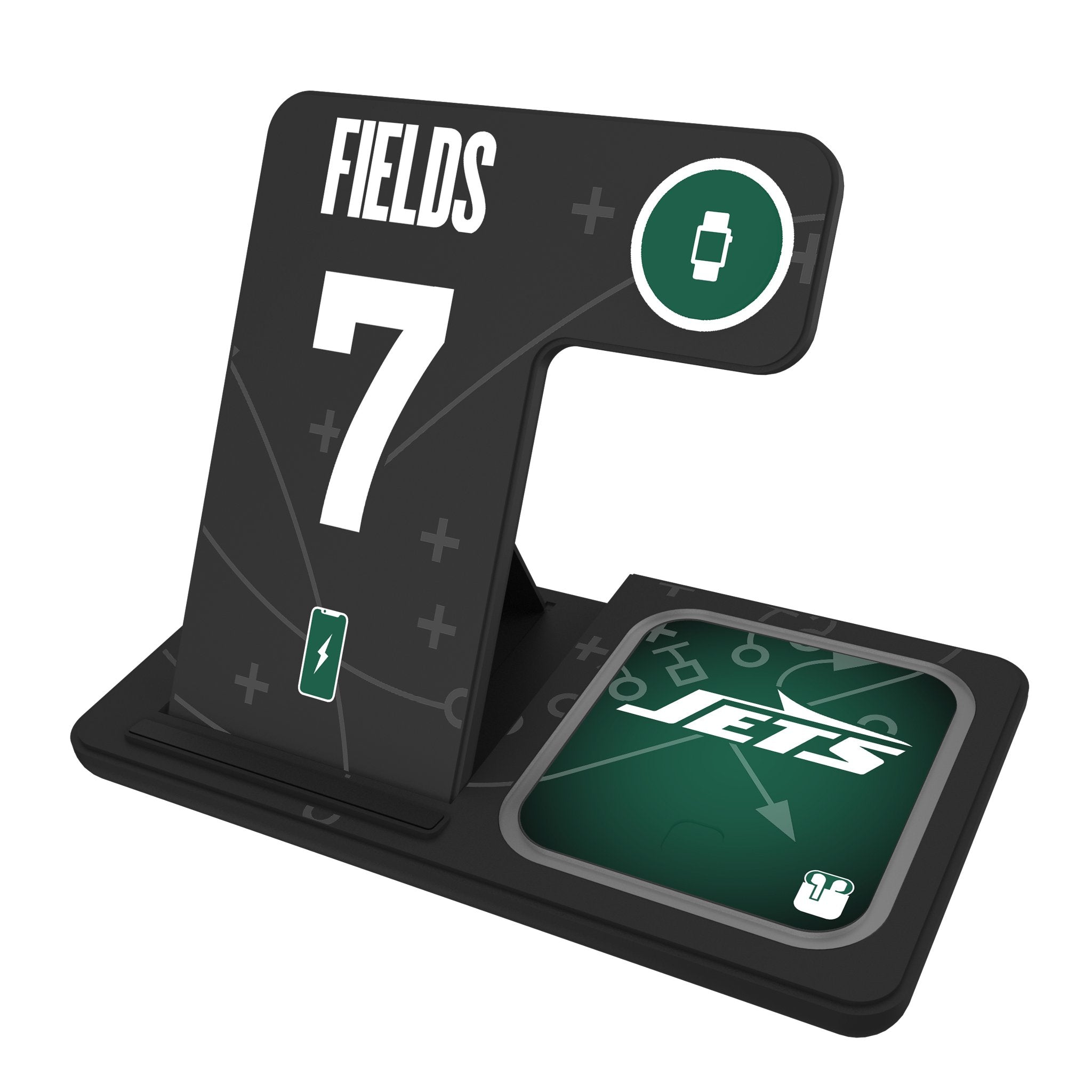 Justin Fields New York Jets 7 Game Tactic 3 in 1 Charging Station - Sports Gifts, Sports Memorabilia, Sports Collectibles, Fan Shop