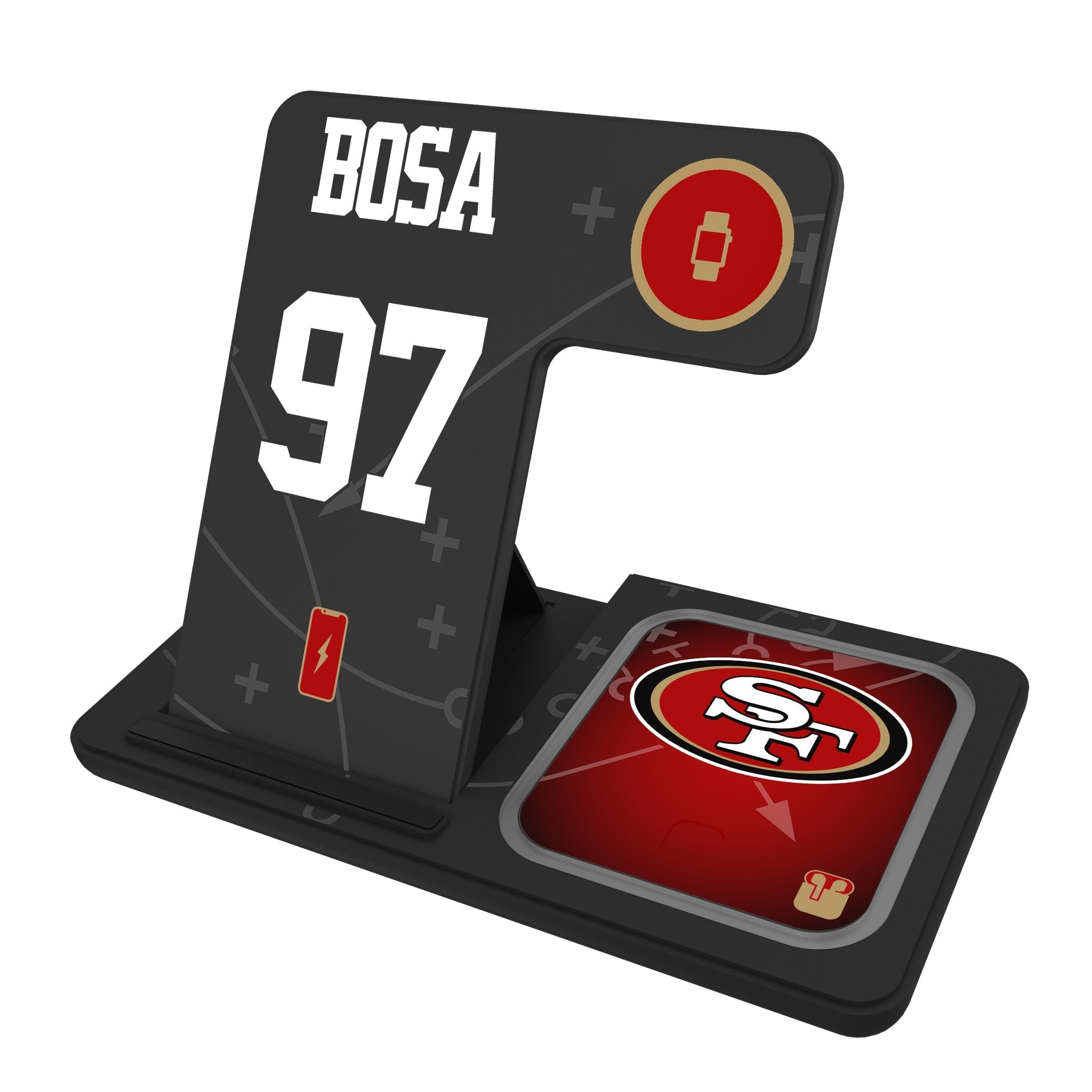 Nick Bosa San Francisco 49ers 97 Ready 3 in 1 Charging Station - Sports Gifts, Sports Memorabilia, Sports Collectibles, Fan Shop