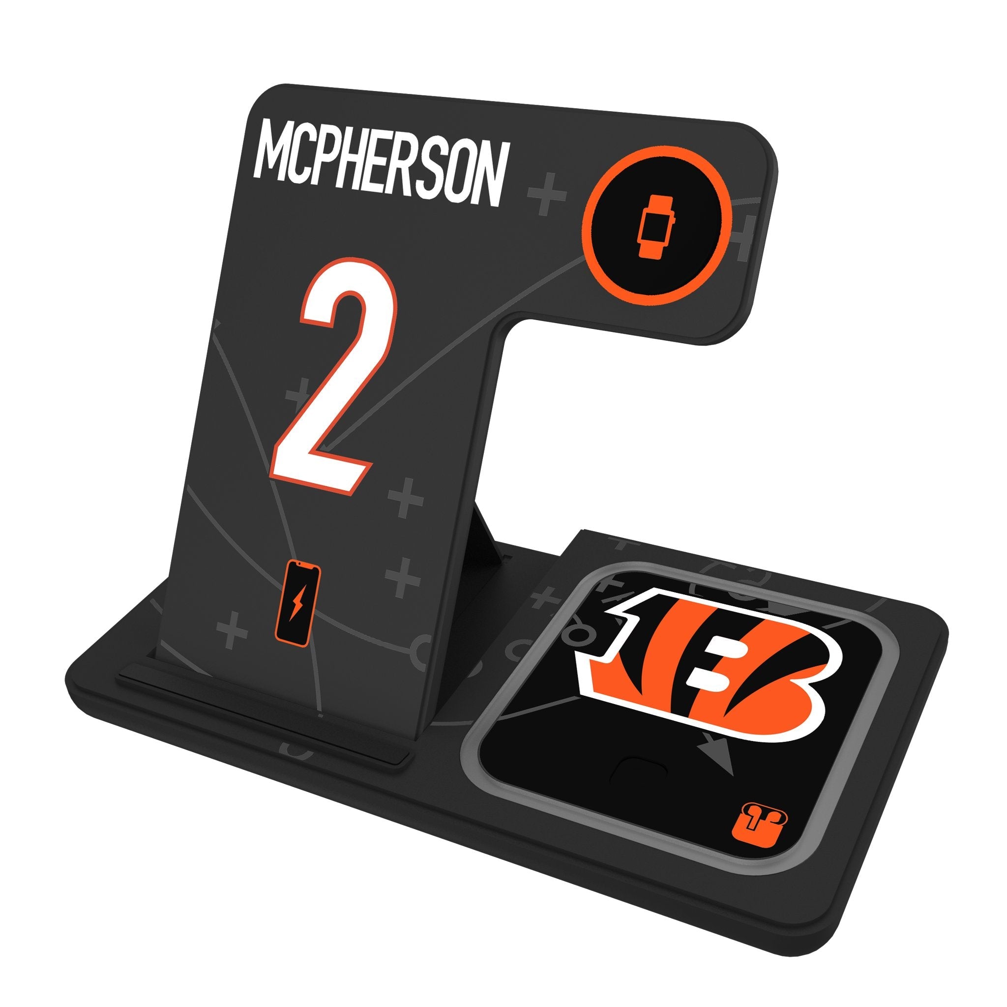Evan McPherson Cincinnati Bengals 2 Ready 3 in 1 Charging Station - Sports Gifts, Sports Memorabilia, Sports Collectibles, Fan Shop