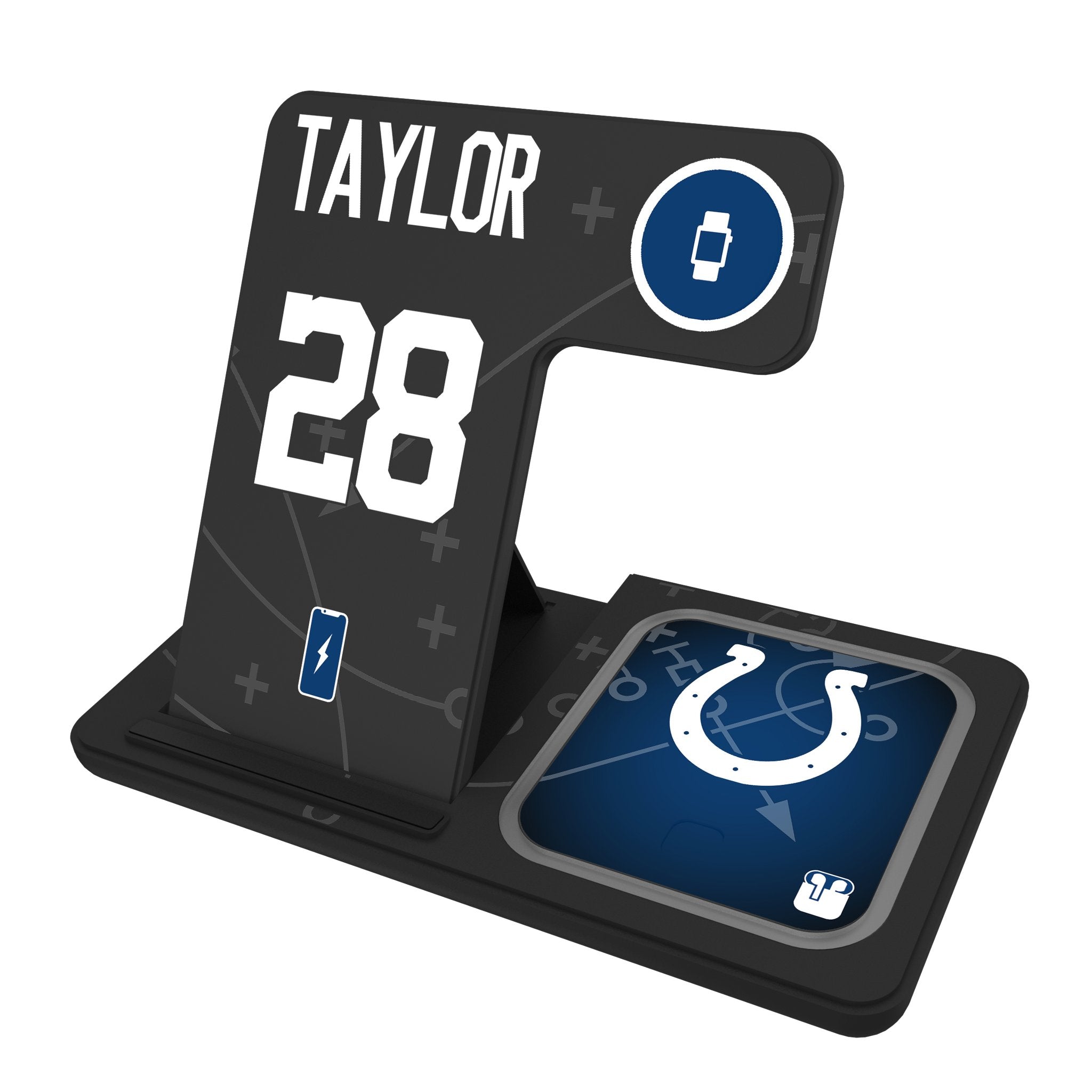 Jonathan Taylor Indianapolis Colts 28 Ready 3 in 1 Charging Station - Sports Gifts, Sports Memorabilia, Sports Collectibles, Fan Shop
