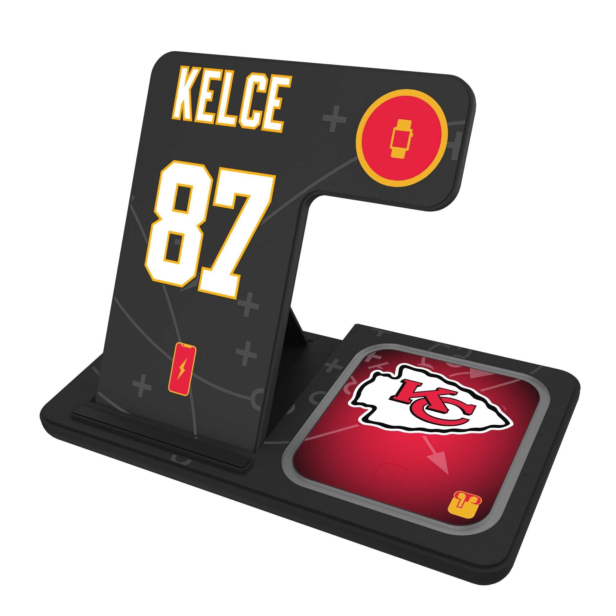 Travis Kelce Kansas City Chiefs 87 Ready 3 in 1 Charging Station - Sports Gifts, Sports Memorabilia, Sports Collectibles, Fan Shop