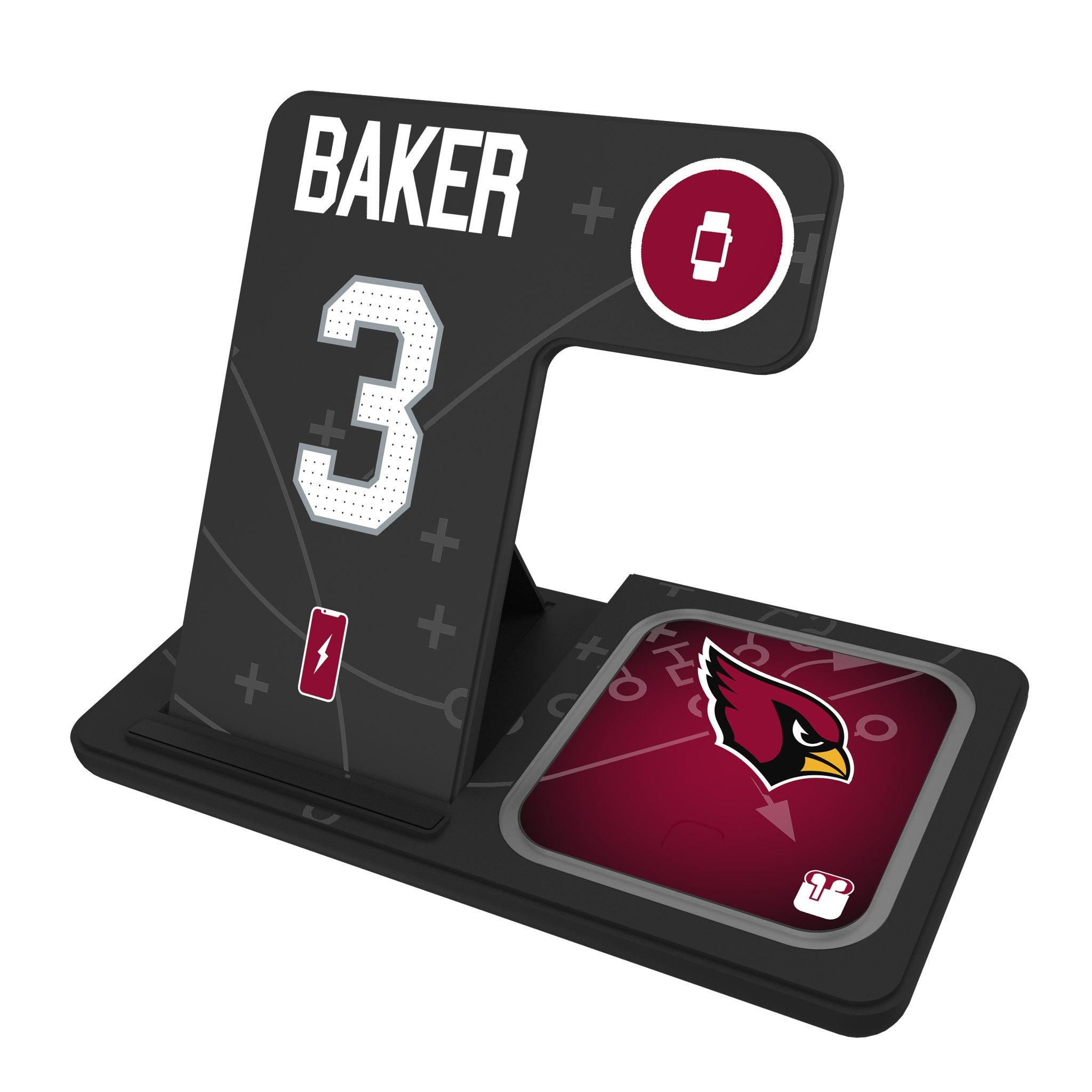 Budda Baker Arizona Cardinals 3 Ready 3 in 1 Charging Station - Sports Gifts, Sports Memorabilia, Sports Collectibles, Fan Shop