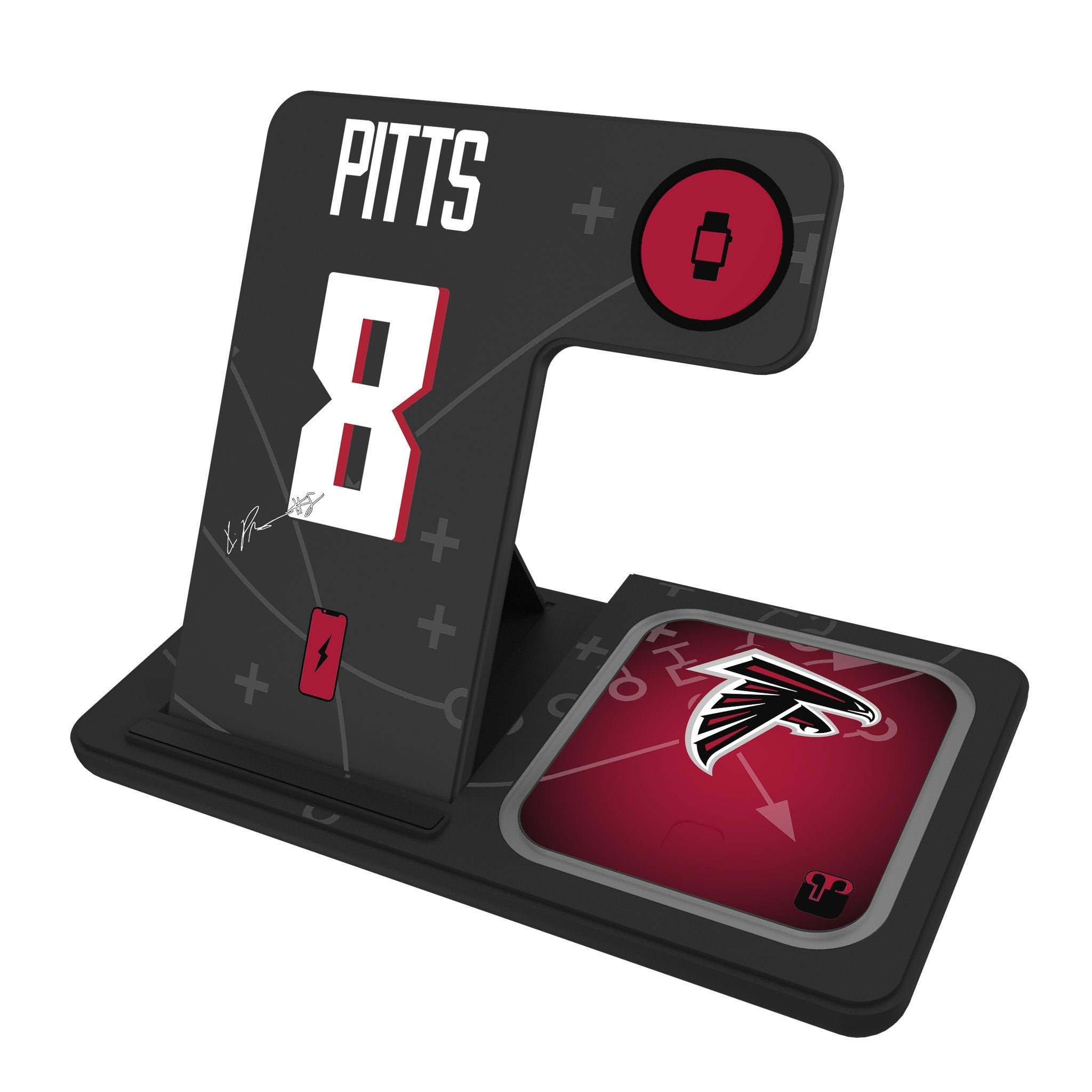 Kyle Pitts Atlanta Falcons 8 Ready 3 in 1 Charging Station - Sports Gifts, Sports Memorabilia, Sports Collectibles, Fan Shop